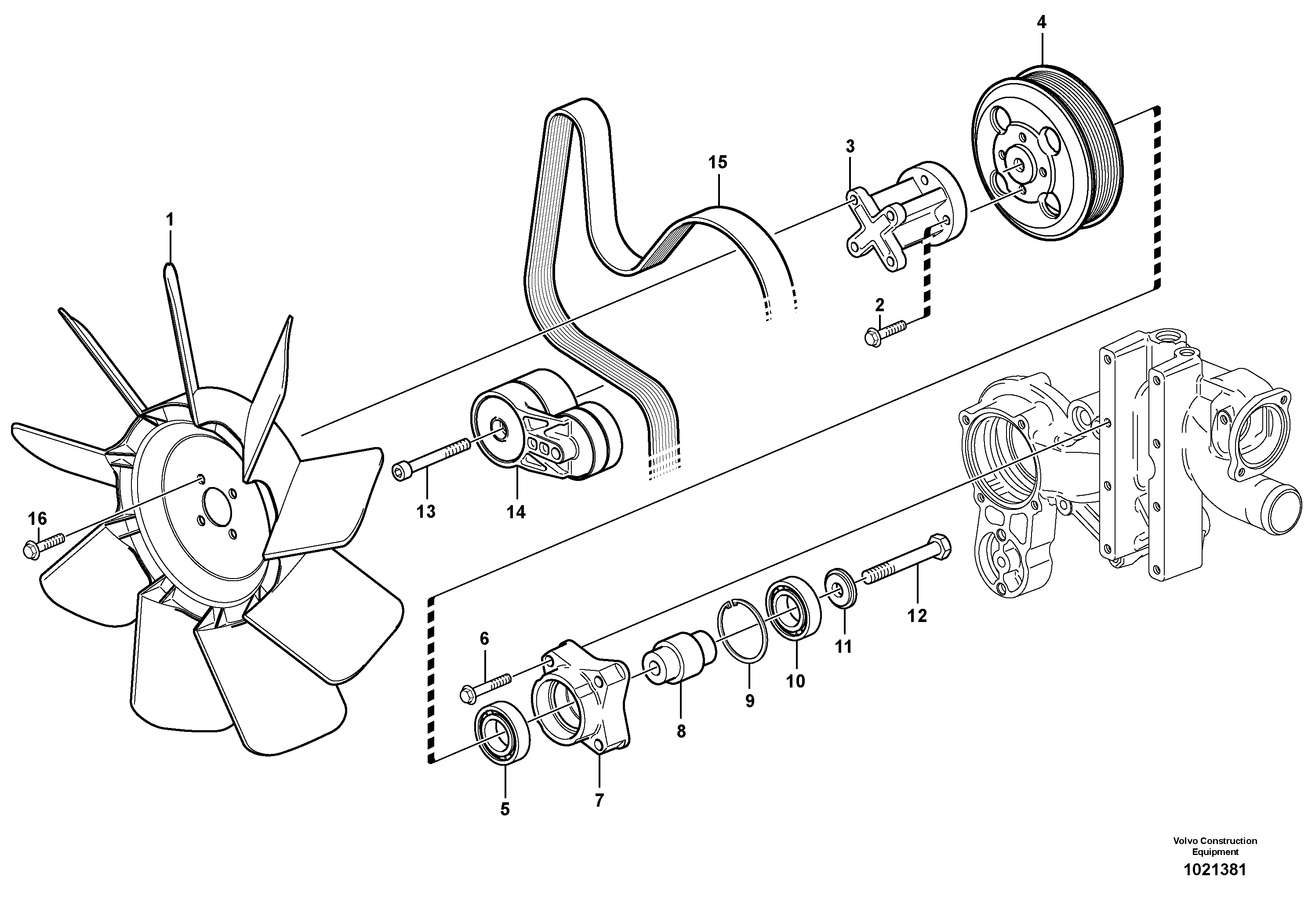 Схема запчастей Volvo BL71 - 41611 Belt transmission BL71