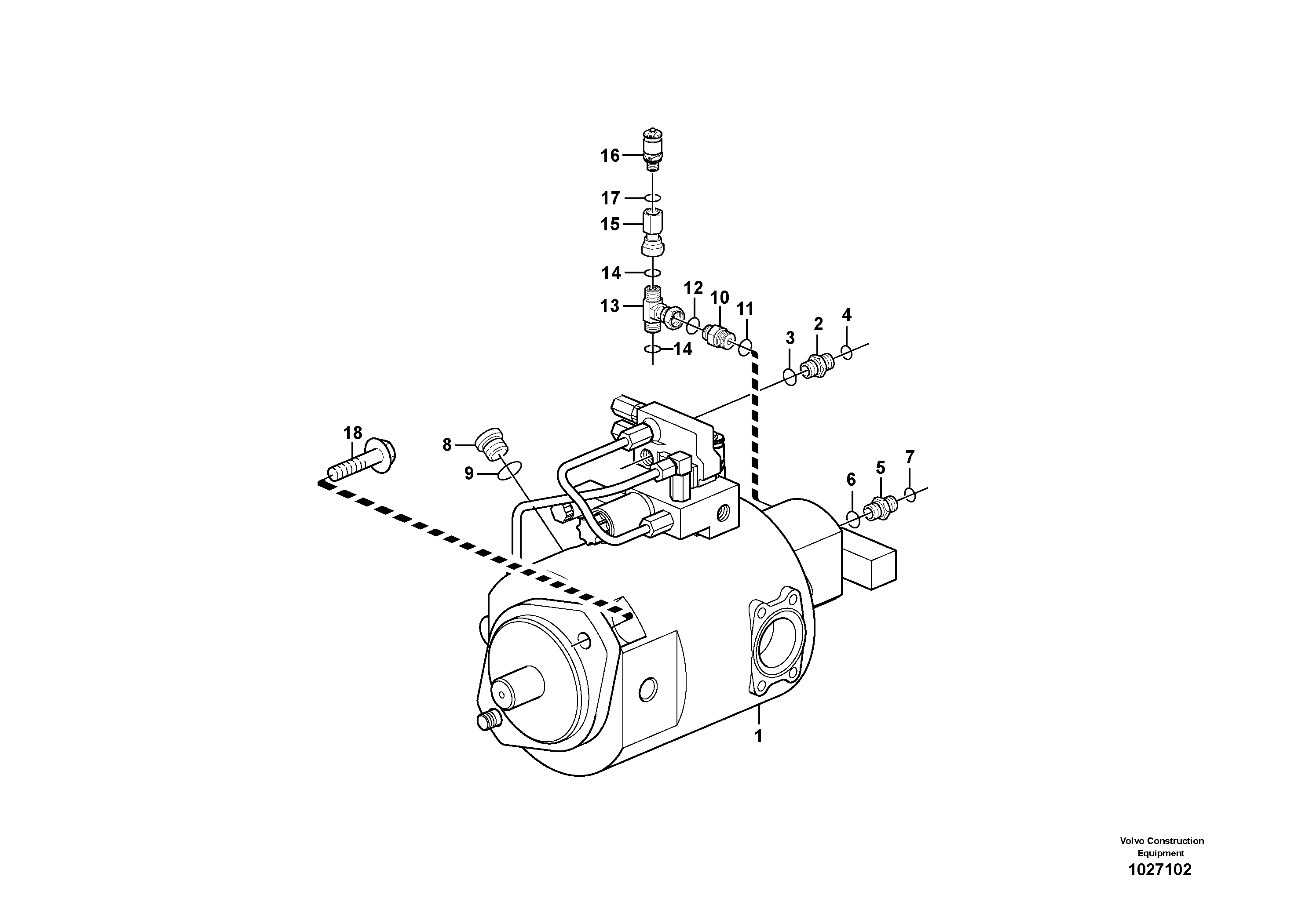 Схема запчастей Volvo BL71 - 44544 Hydraulic pump with fitting parts BL71PLUS