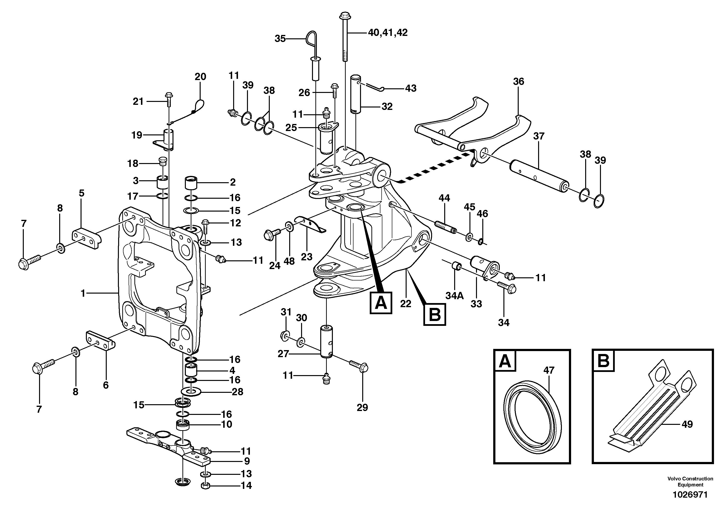 Схема запчастей Volvo BL71 - 44091 Swing system BL71