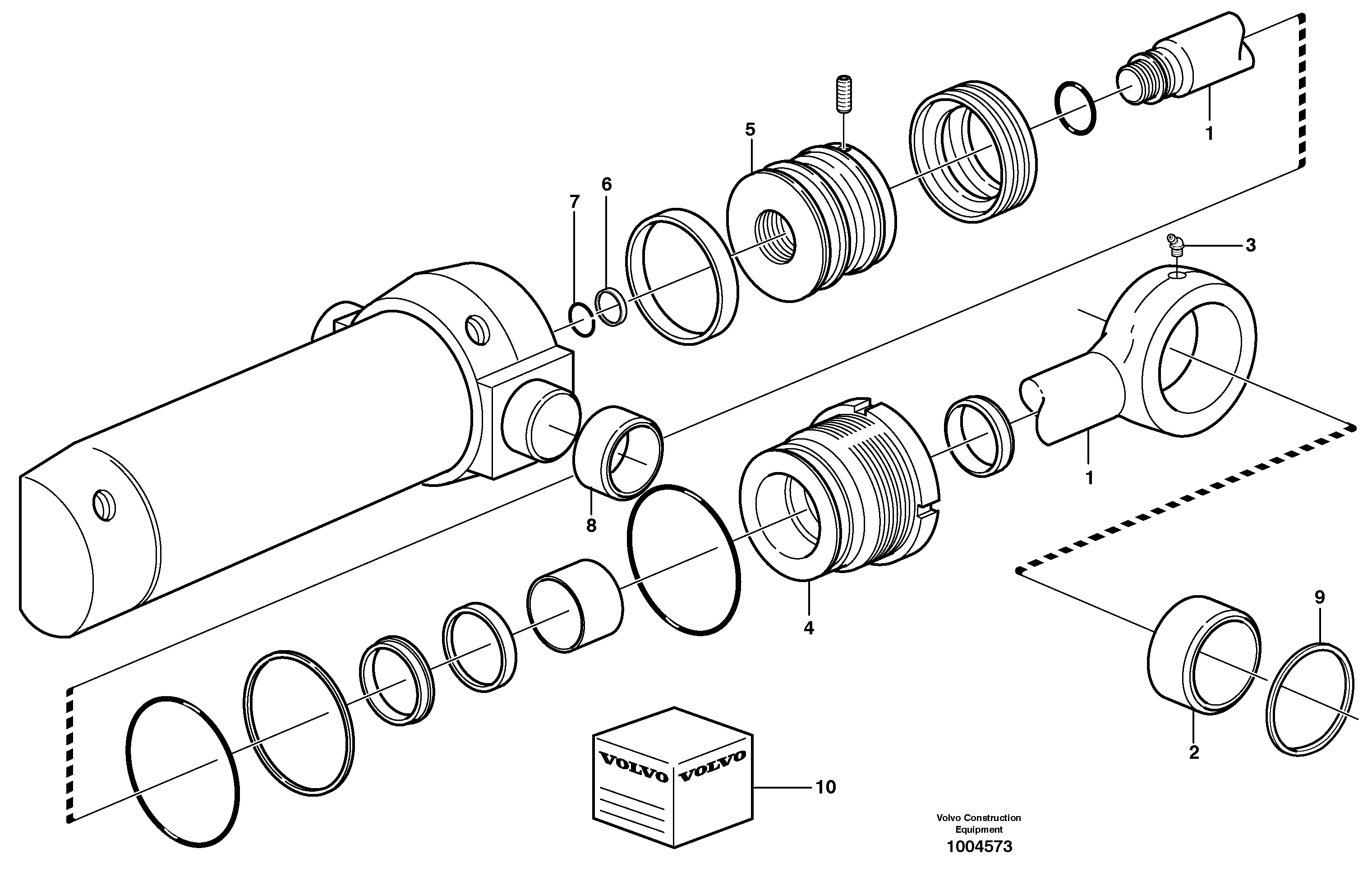 Схема запчастей Volvo BL71 - 44093 Цилиндр поворота BL71