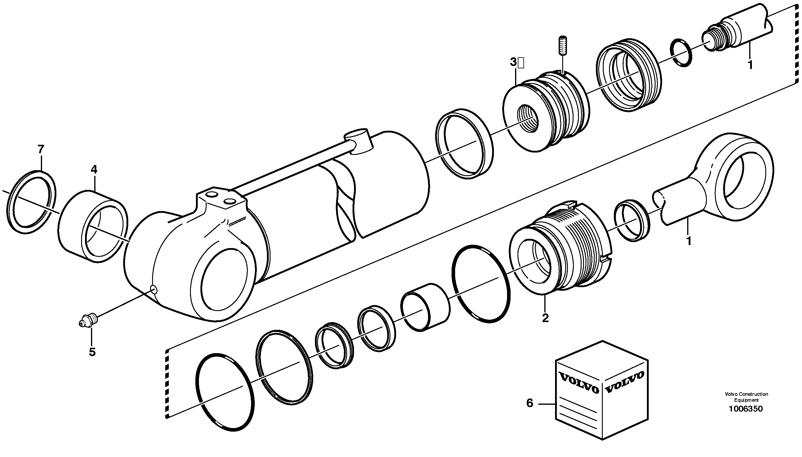 Схема запчастей Volvo BL71 - 46143 Stabiliser cylinder BL71