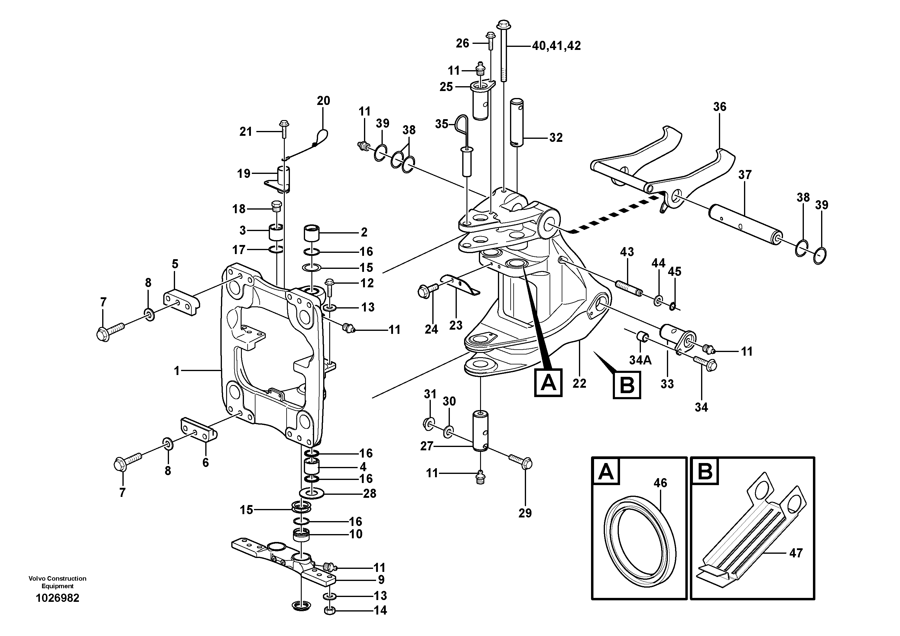 Схема запчастей Volvo BL71 - 38729 Swing system BL71PLUS