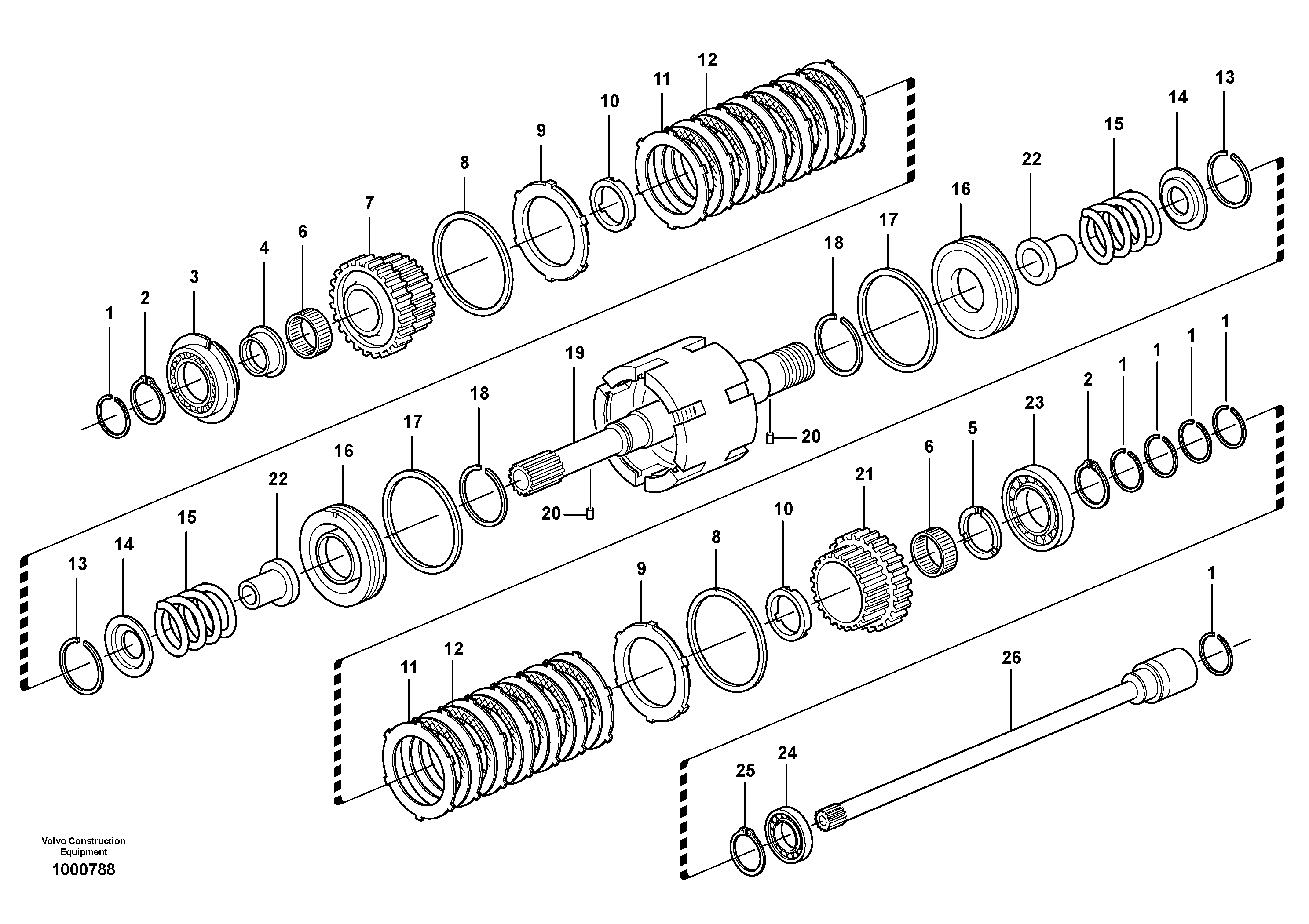 Схема запчастей Volvo BL71 - 3672 Clutch shaft forward/reverse BL71