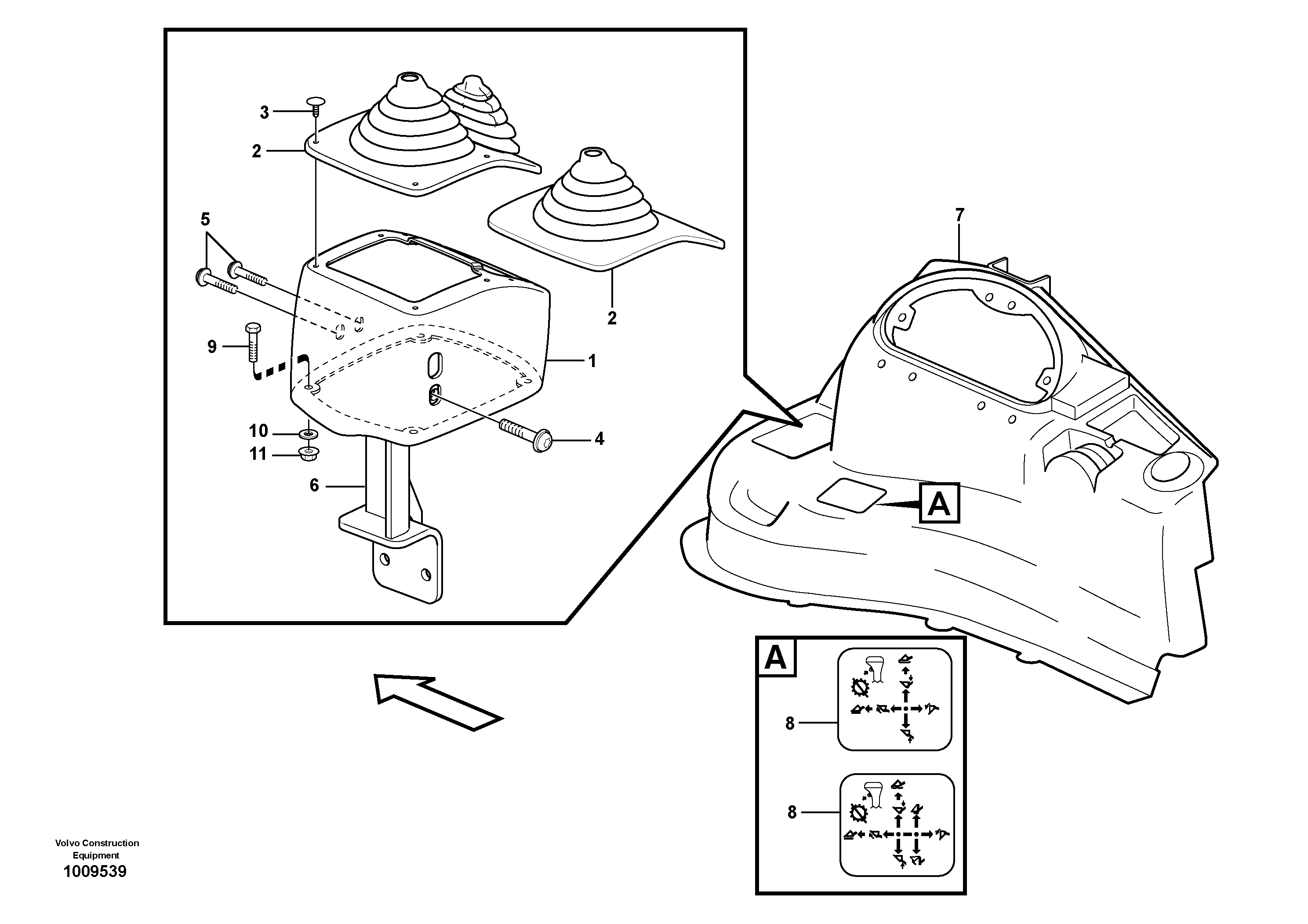 Схема запчастей Volvo BL60 - 45911 Casing loader controls BL60