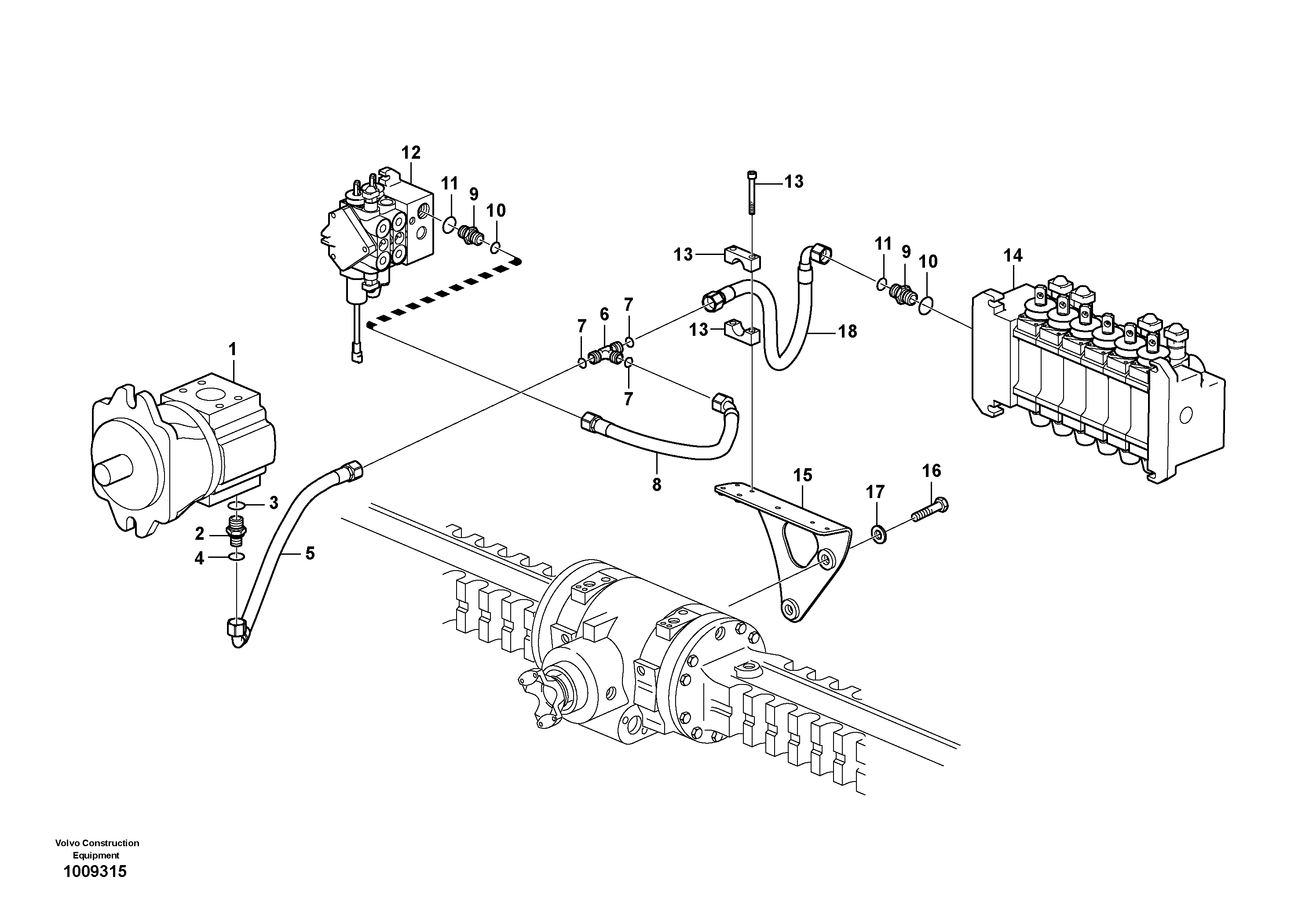 Схема запчастей Volvo BL60 - 1480 Hydraulic system, feed line BL60