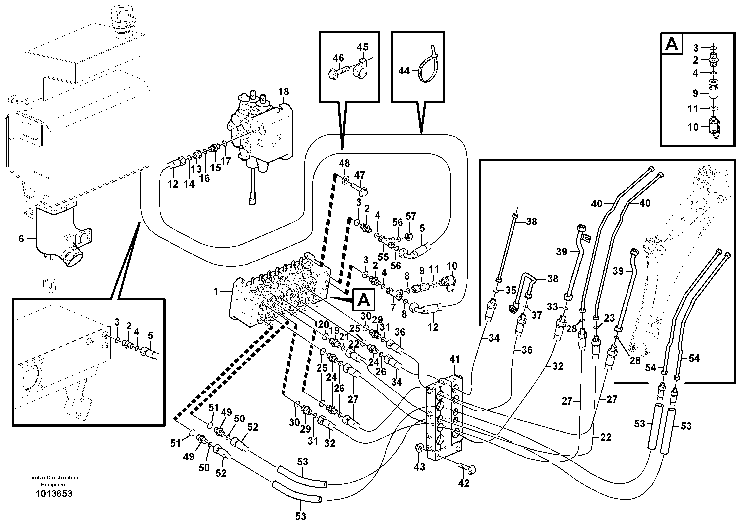 Схема запчастей Volvo BL60 - 3334 Hydraulic system, excavator BL60