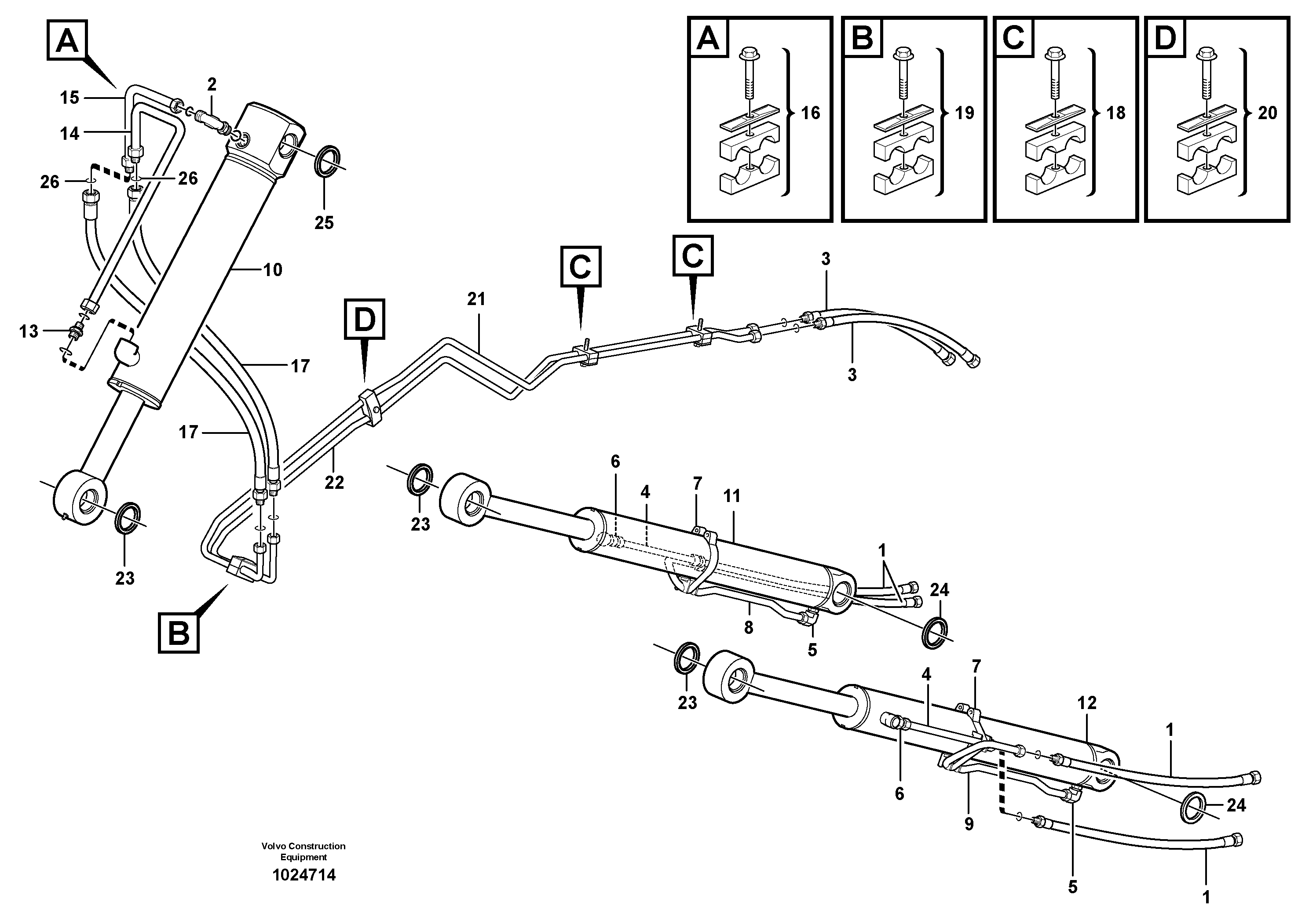 Схема запчастей Volvo BL60 - 3340 Hydraulic system, loader BL60