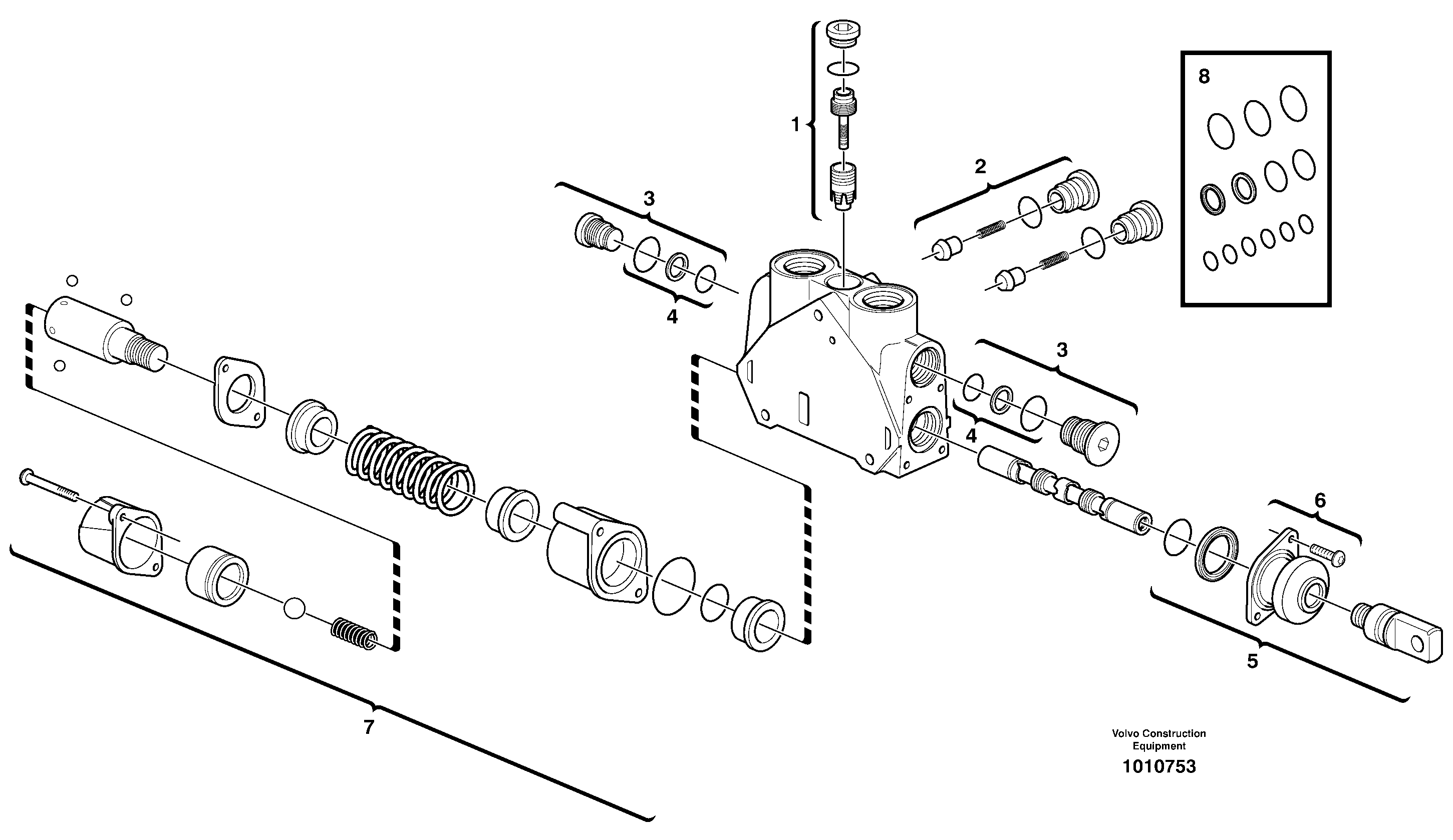 Схема запчастей Volvo BL60 - 102375 Valve section BL60