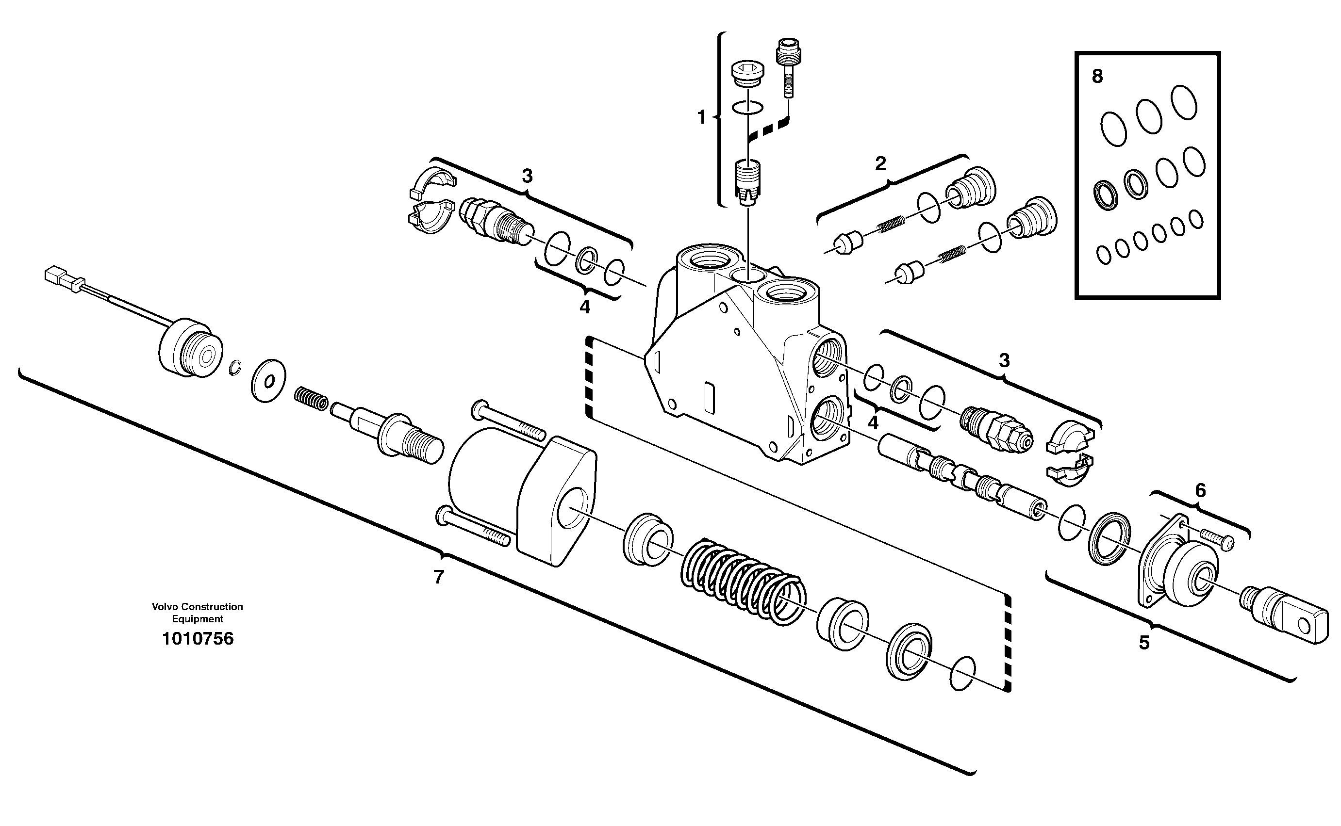 Схема запчастей Volvo BL60 - 102379 Valve section BL60