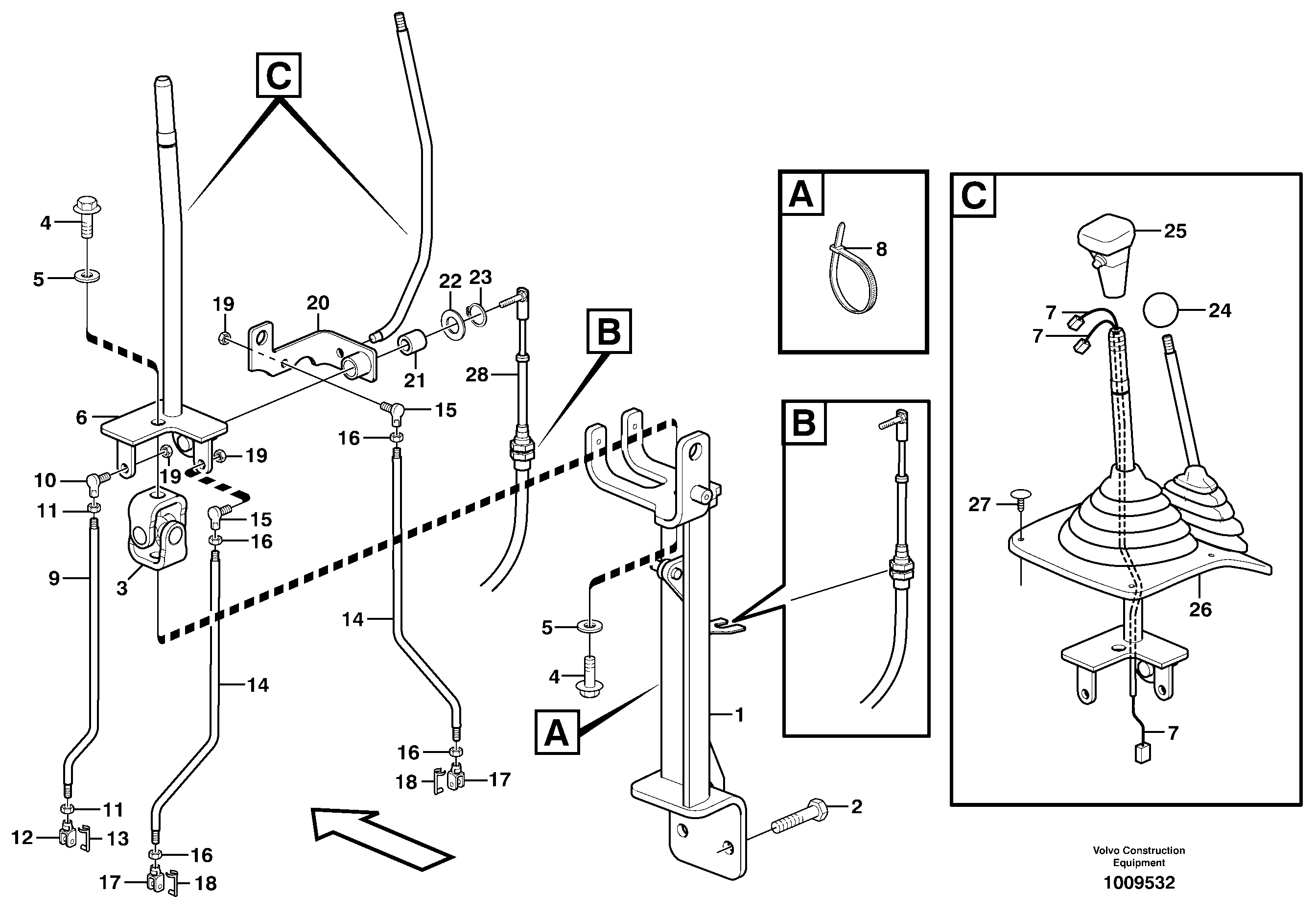 Схема запчастей Volvo BL60 - 52968 Loader controls BL60