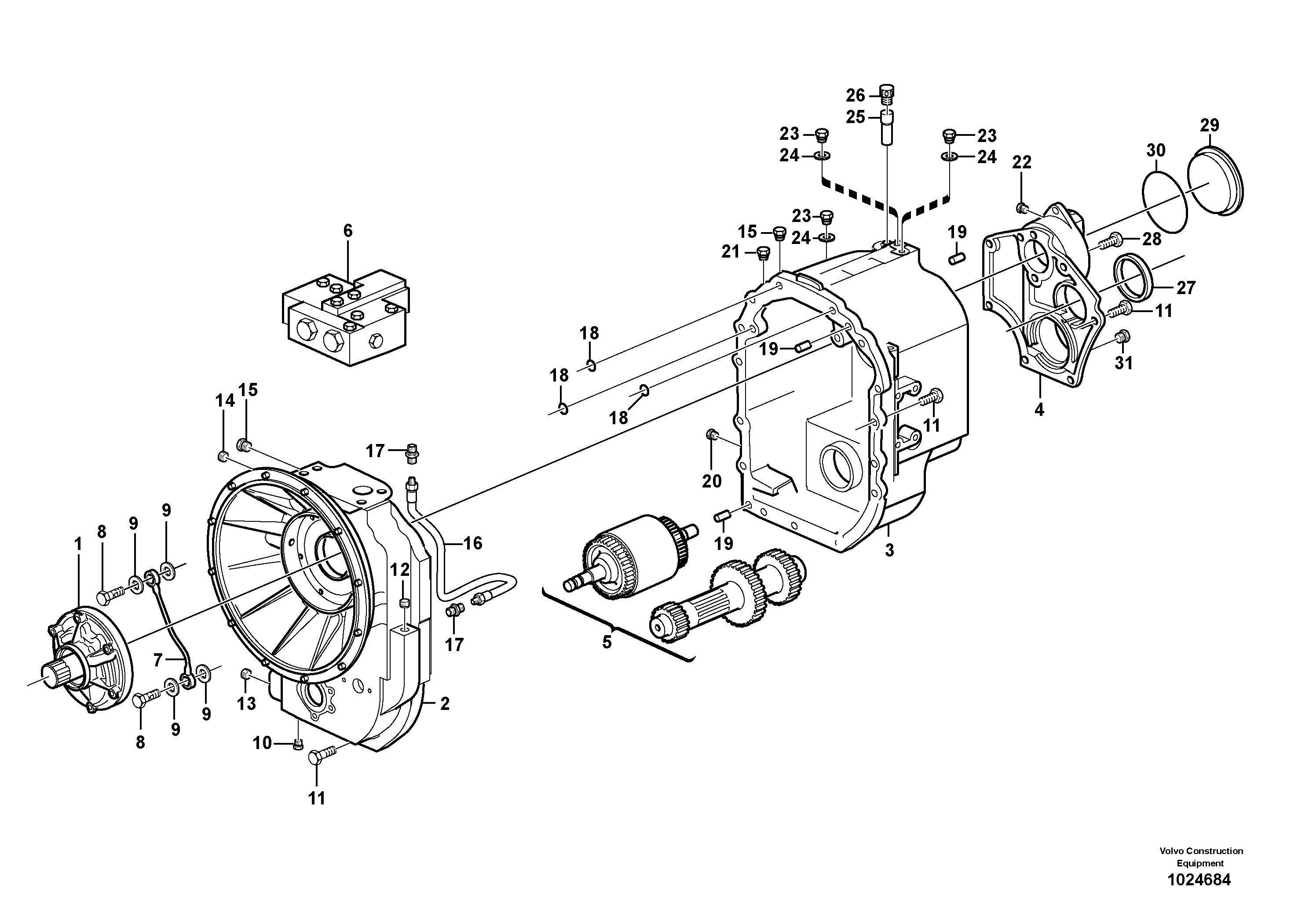 Схема запчастей Volvo BL60 - 20788 Hydraulic transmission with fitting parts BL60 S/N 11315 -