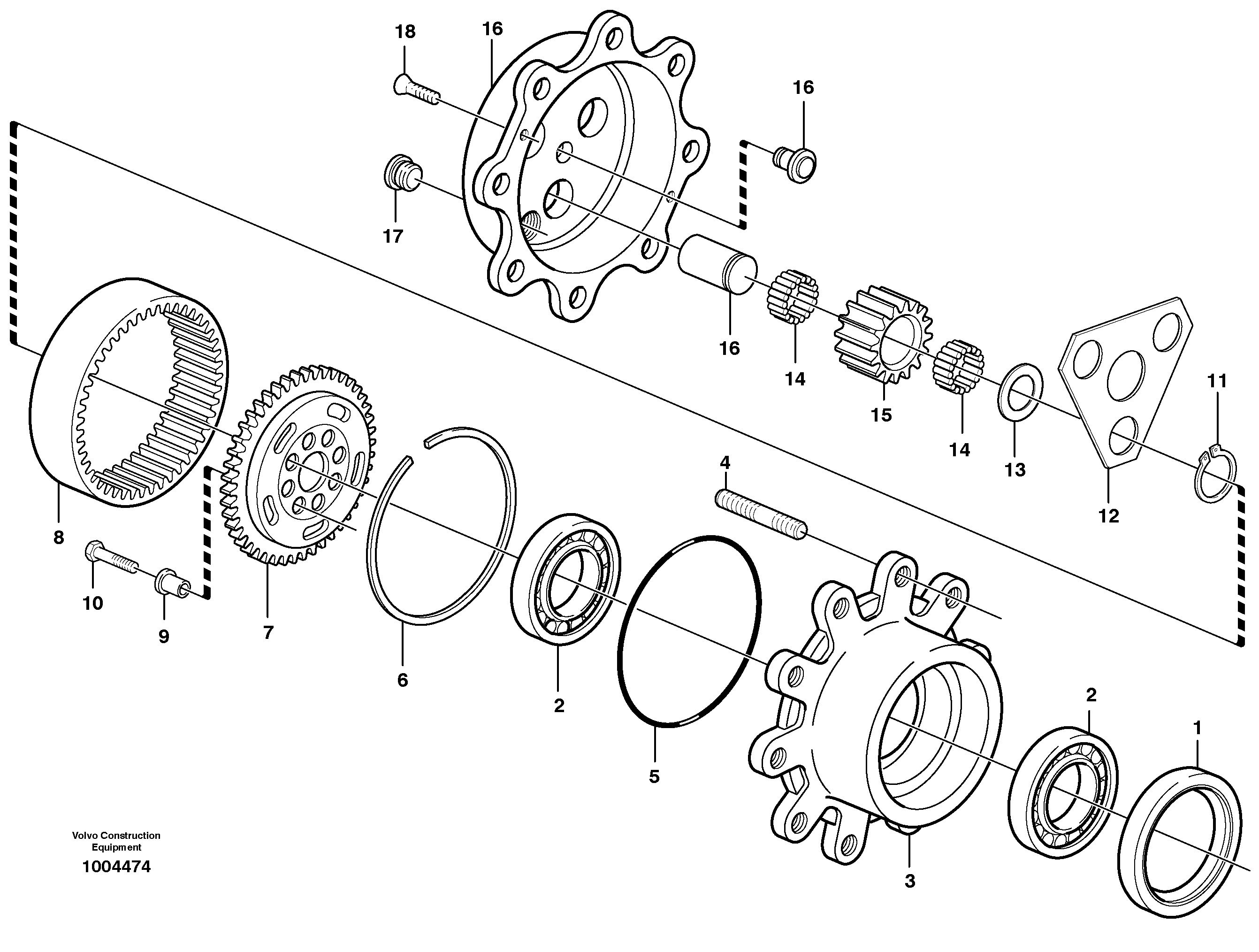 Схема запчастей Volvo BL60 - 35819 Ступица колеса BL60 S/N 11315 -