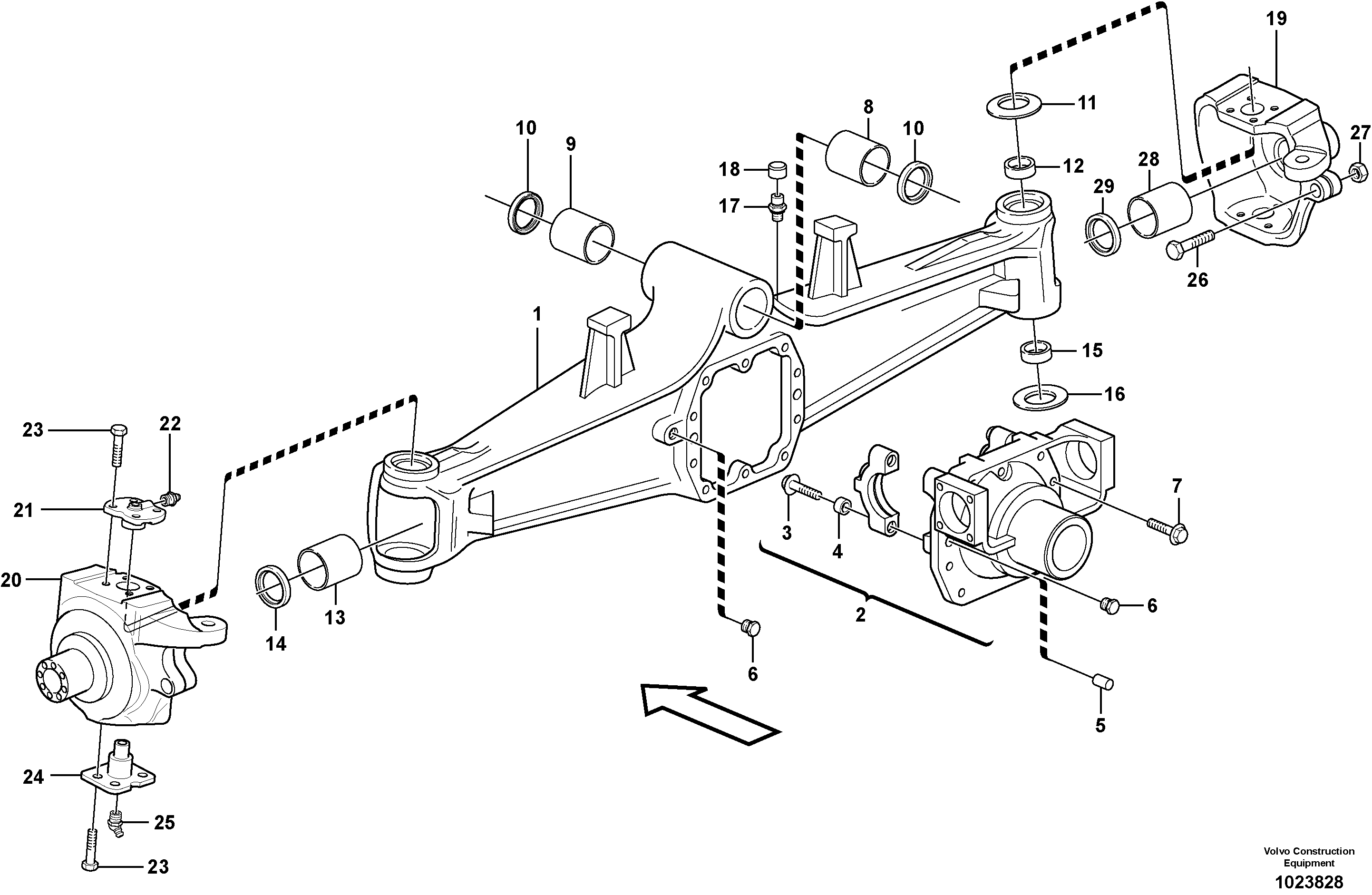 Схема запчастей Volvo BL60 - 54148 Мост передний BL60 S/N 11315 -