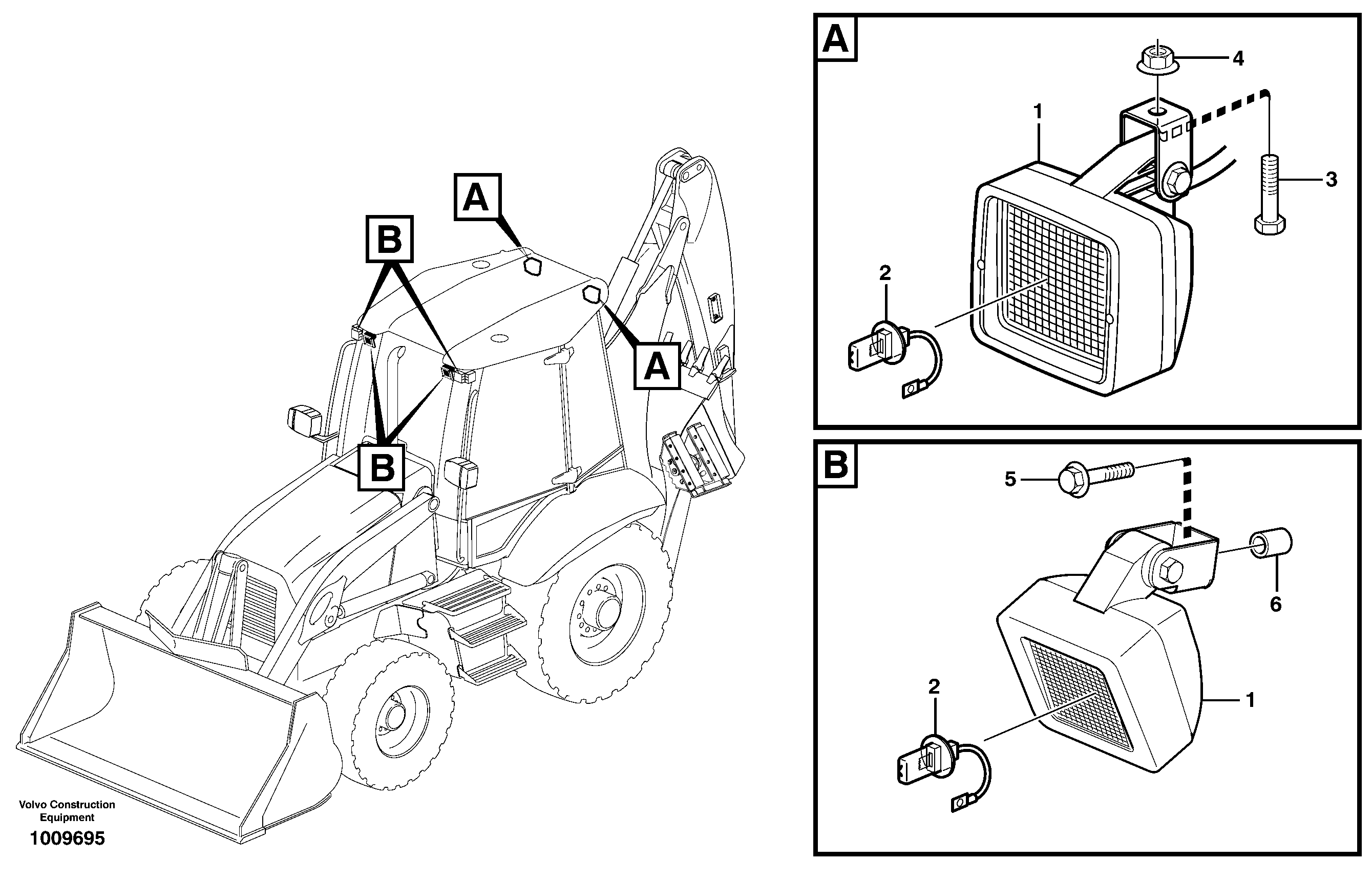 Схема запчастей Volvo BL60 - 4575 Work lights BL60
