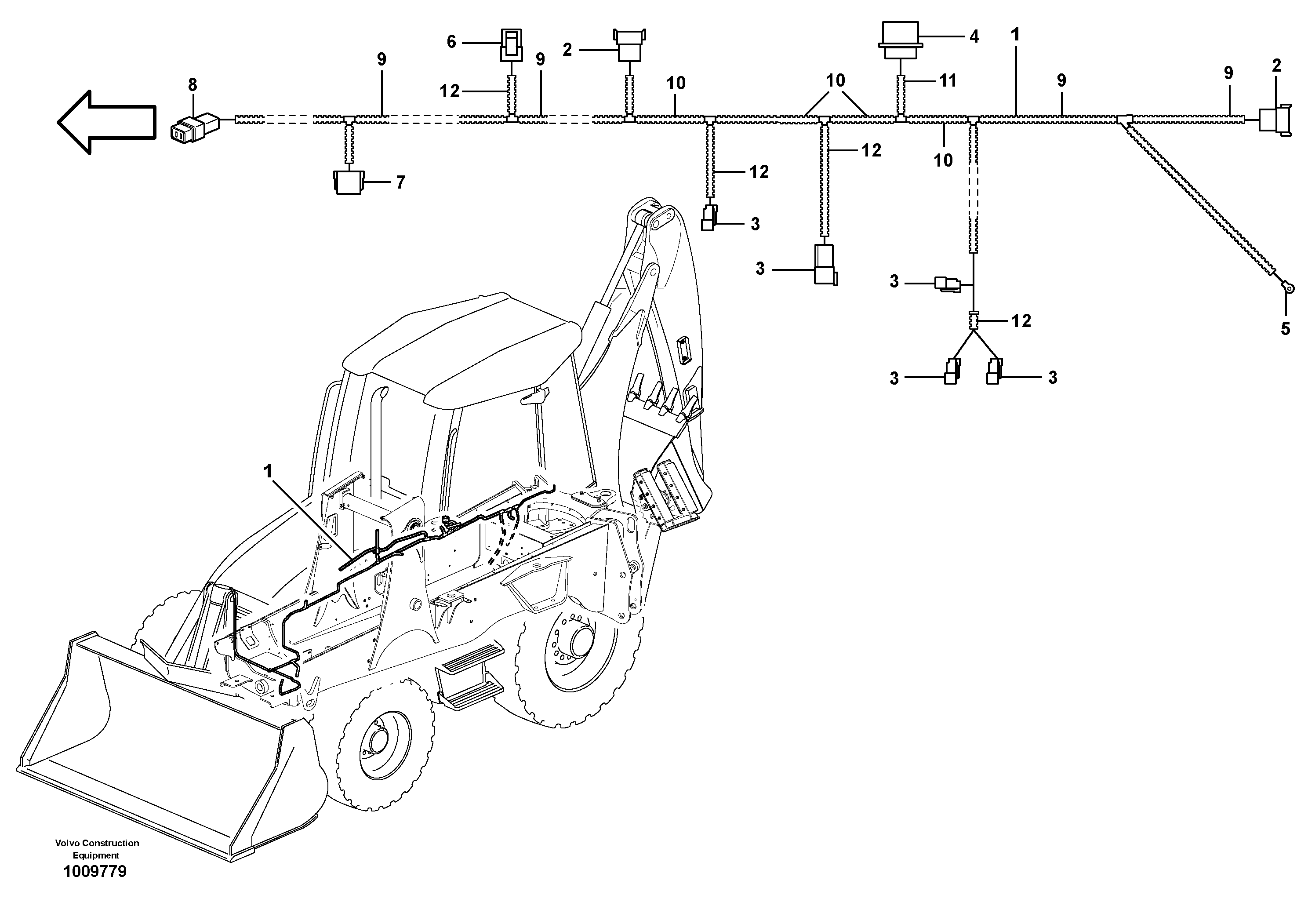 Схема запчастей Volvo BL60 - 5162 Cable harness chassis BL60