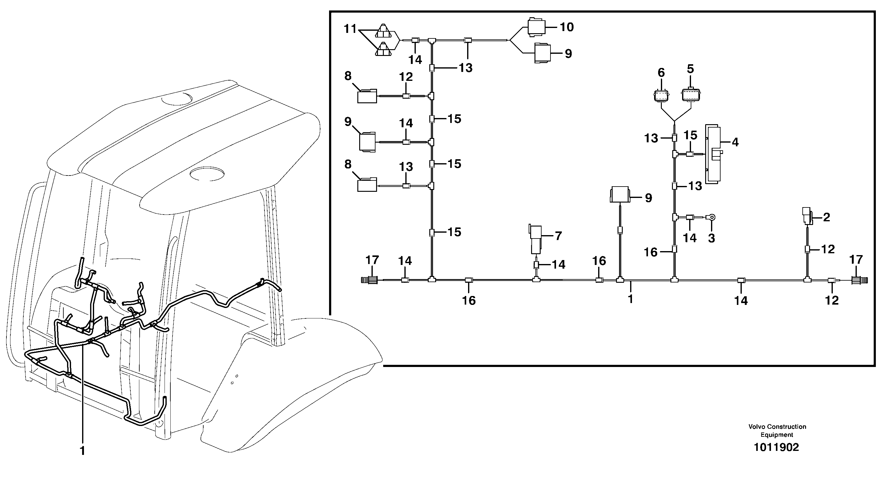 Схема запчастей Volvo BL60 - 5164 Cable harness, panel BL60