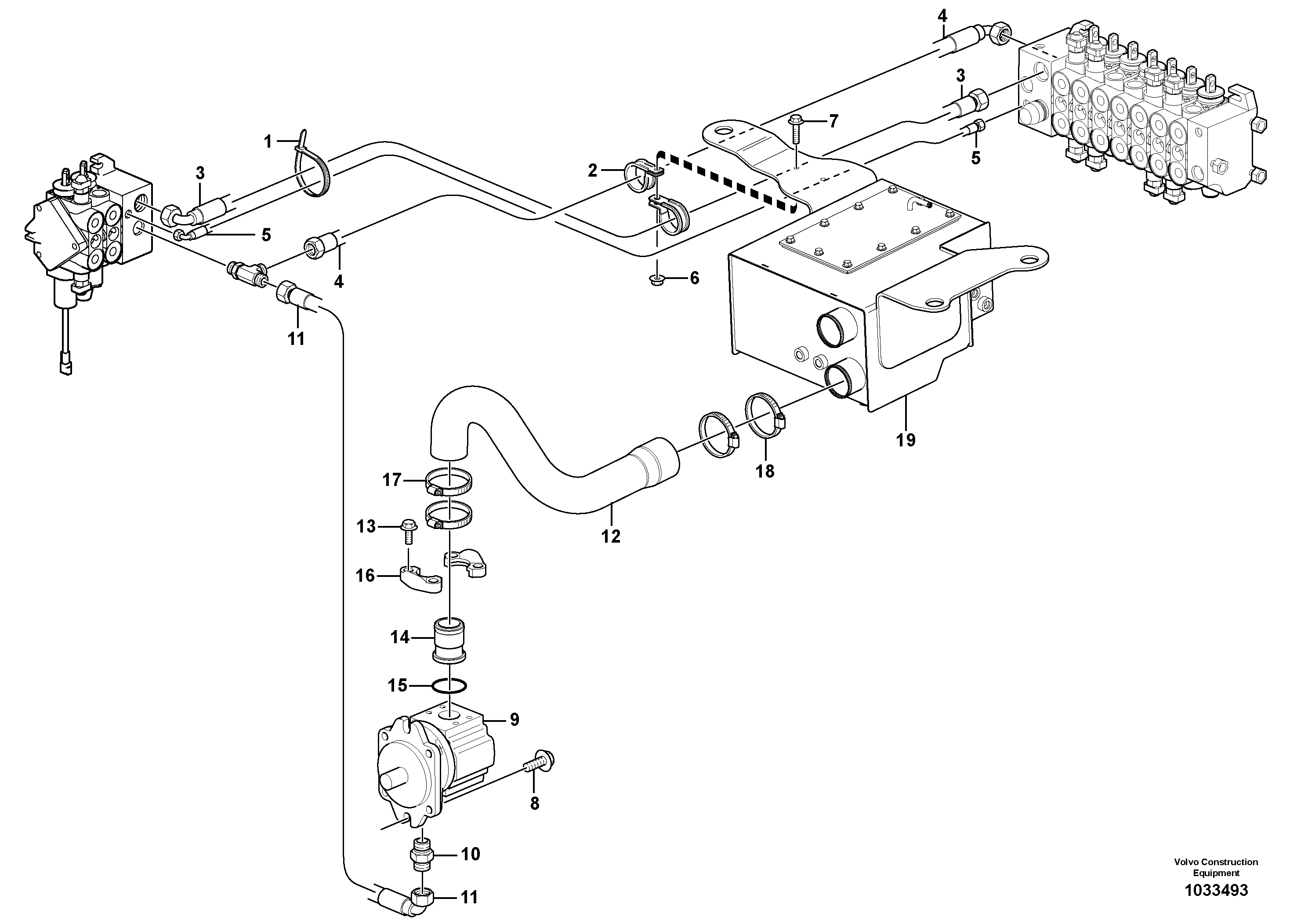 Схема запчастей Volvo BL60 - 105835 Hydraulic system, suction line BL60 S/N 11315 -