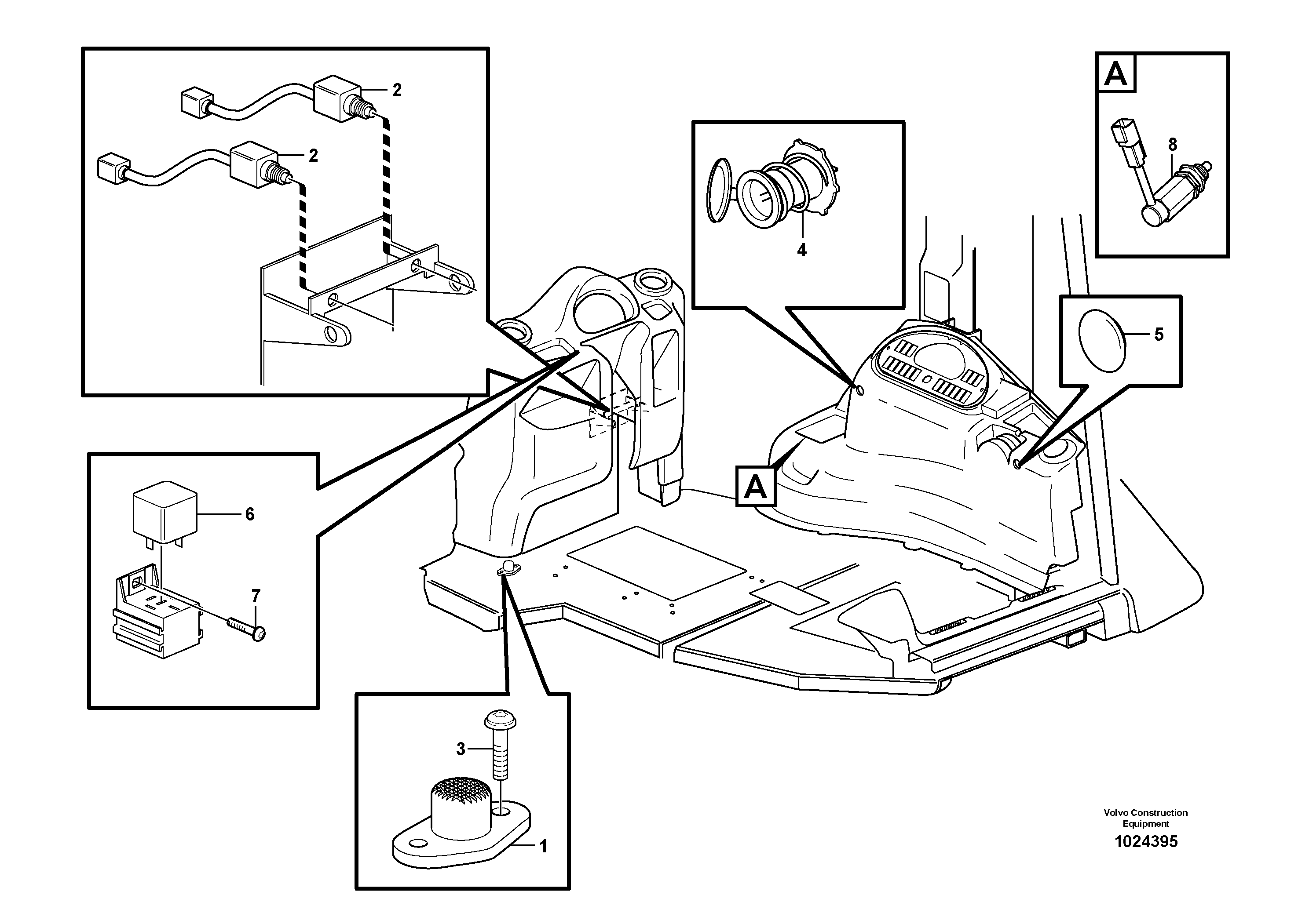 Схема запчастей Volvo BL60 - 5179 Foot switch and electric power outlet BL60