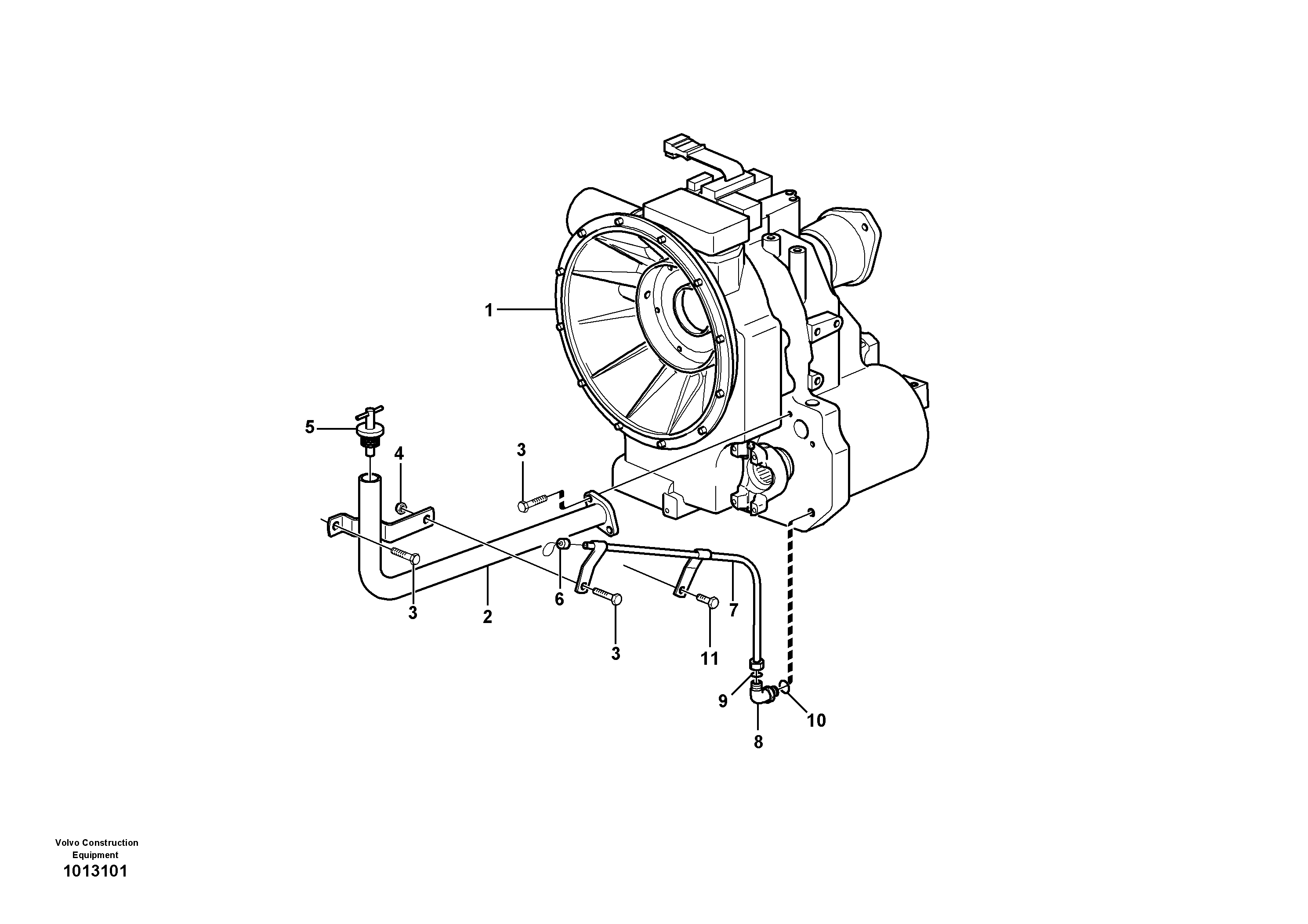 Схема запчастей Volvo BL60 - 5311 Oil filler and dipstick BL60