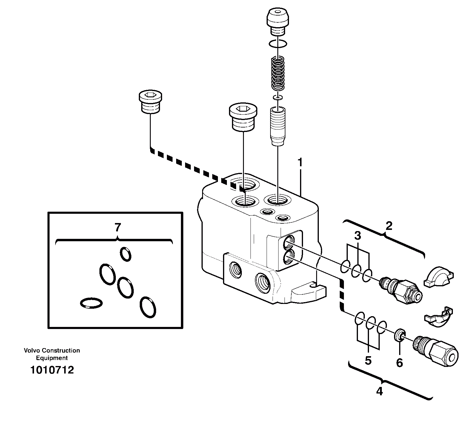 Схема запчастей Volvo BL60 - 95402 Valve section BL60 S/N 11315 -