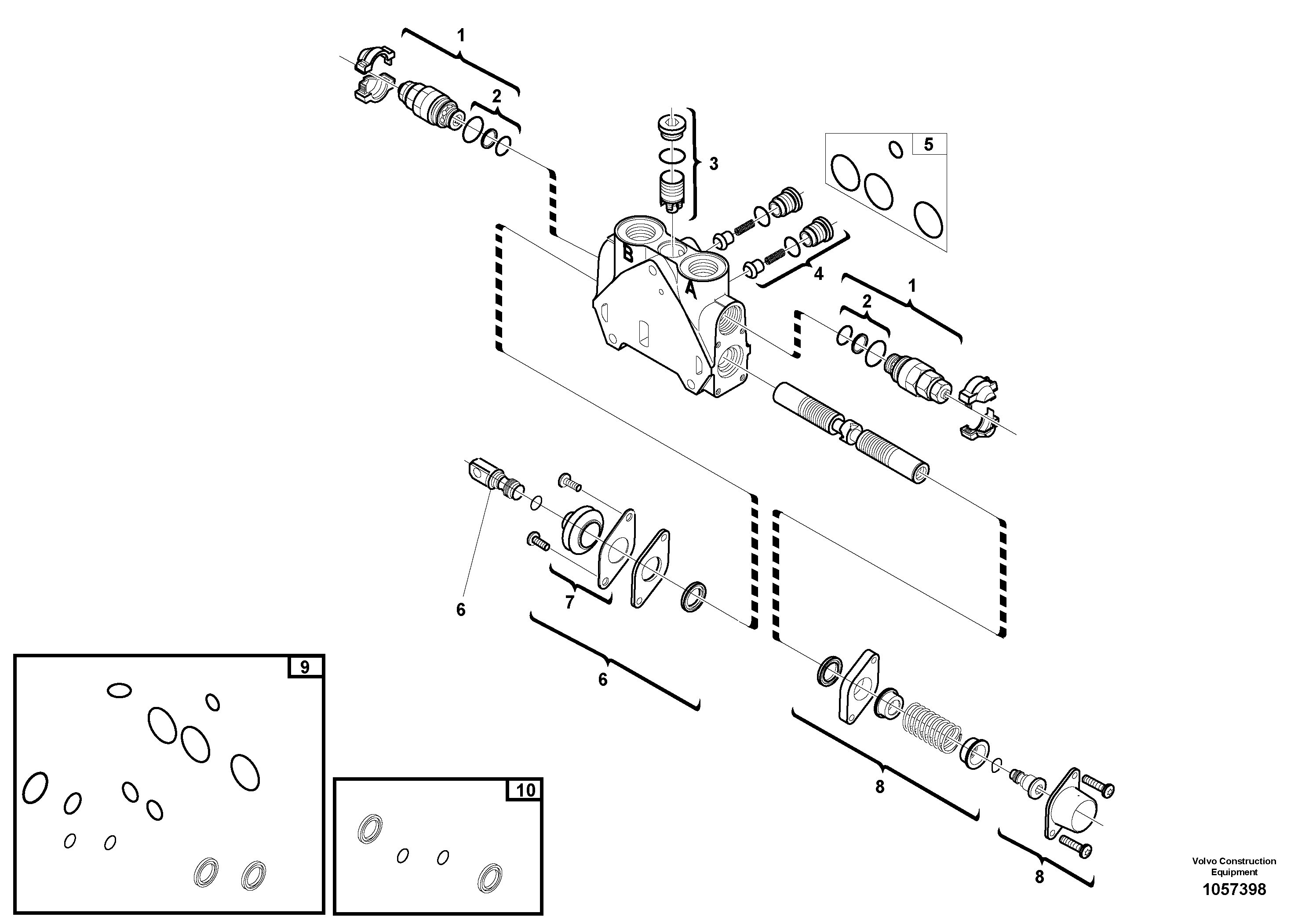 Схема запчастей Volvo BL60 - 96919 Valve section BL60 S/N 11315 -