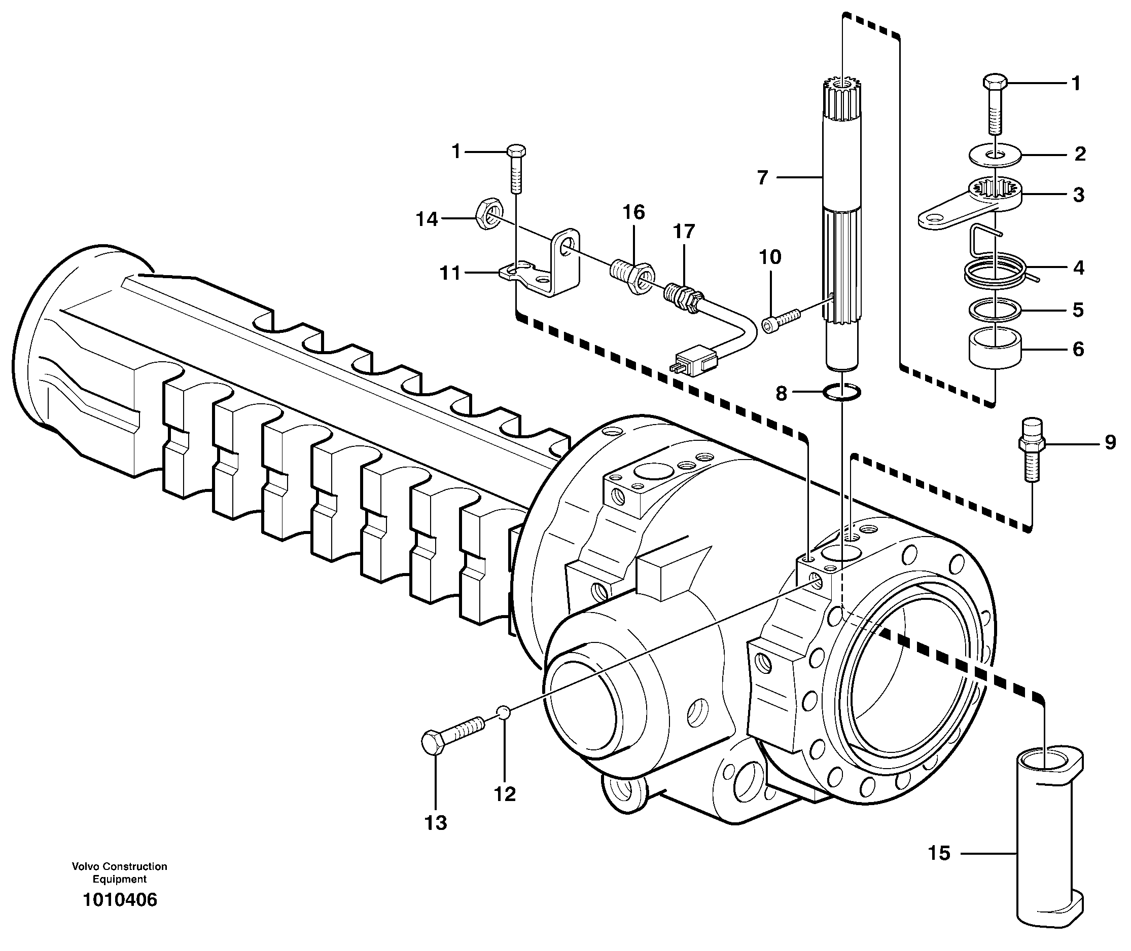 Схема запчастей Volvo BL60 - 10558 Brake operation rear BL60