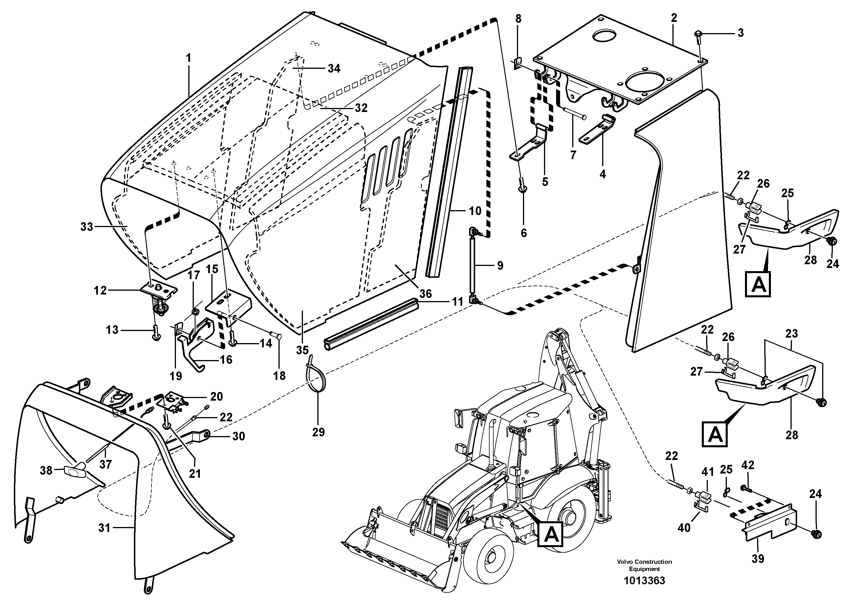 Схема запчастей Volvo BL61 - 8202 Engine hood BL61