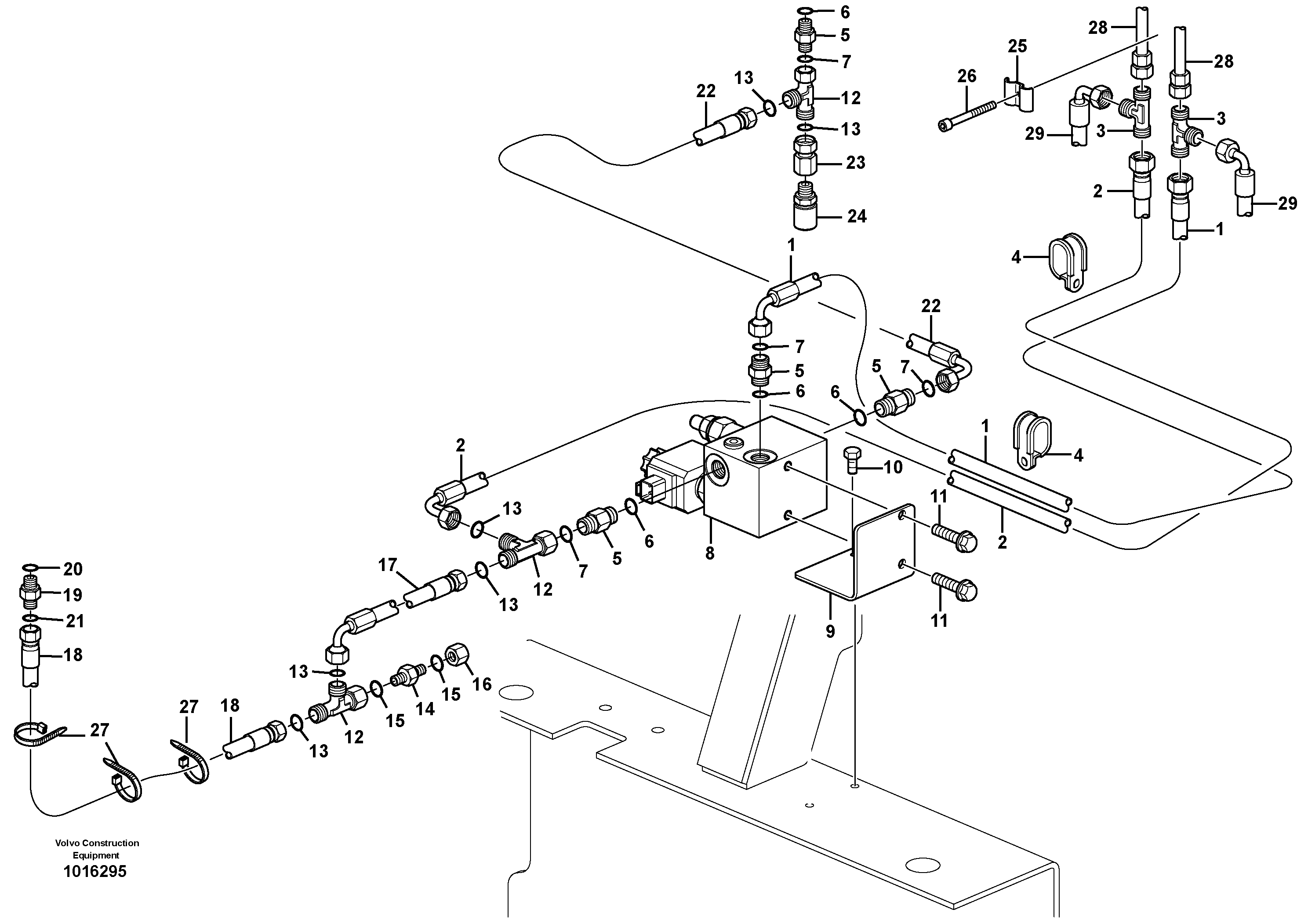 Схема запчастей Volvo BL61 - 39881 Safety valve boom and dipper arm cylinder BL61PLUS