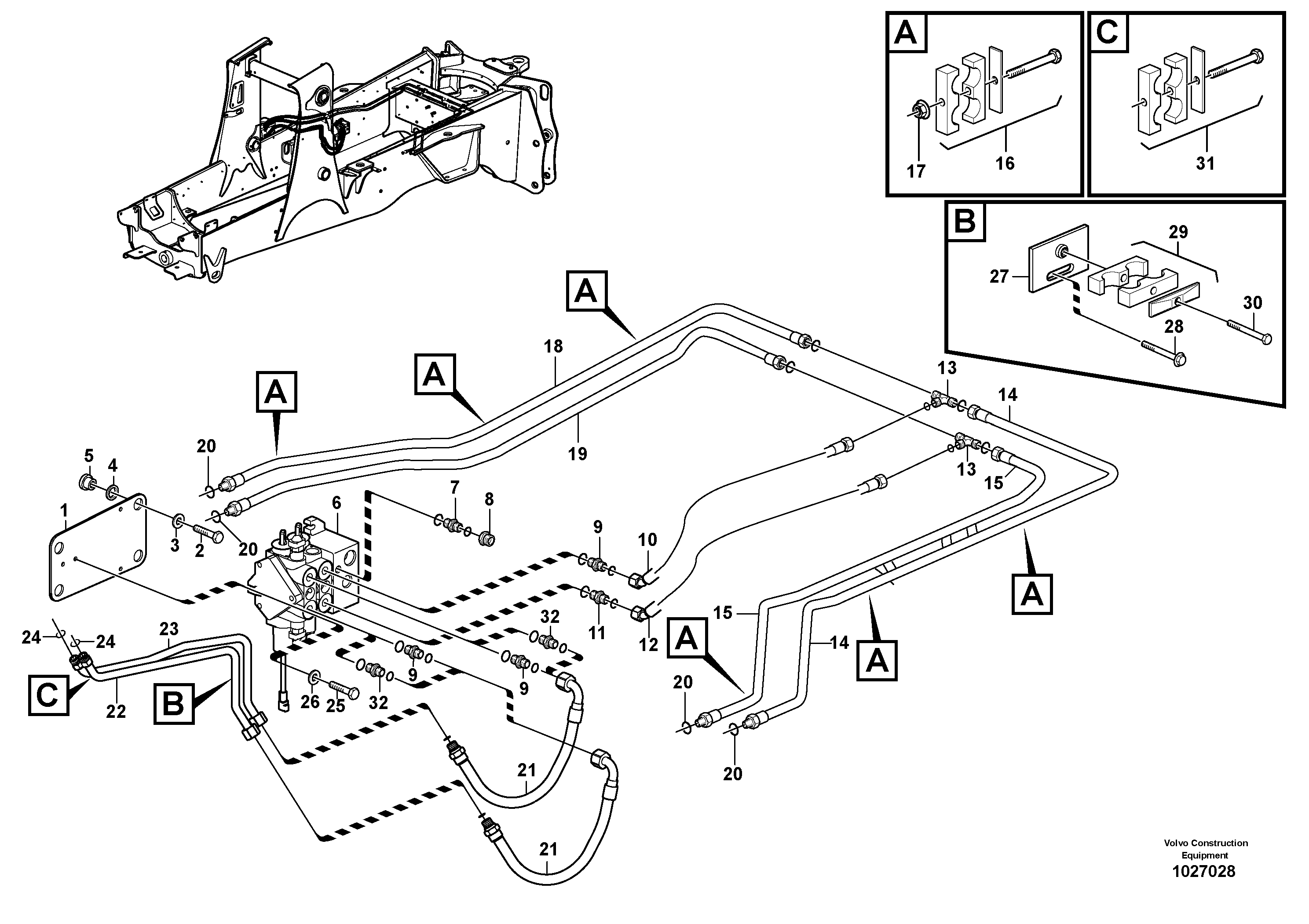 Схема запчастей Volvo BL61 - 6948 Hydraulics loader (lift & tilt) BL61PLUS