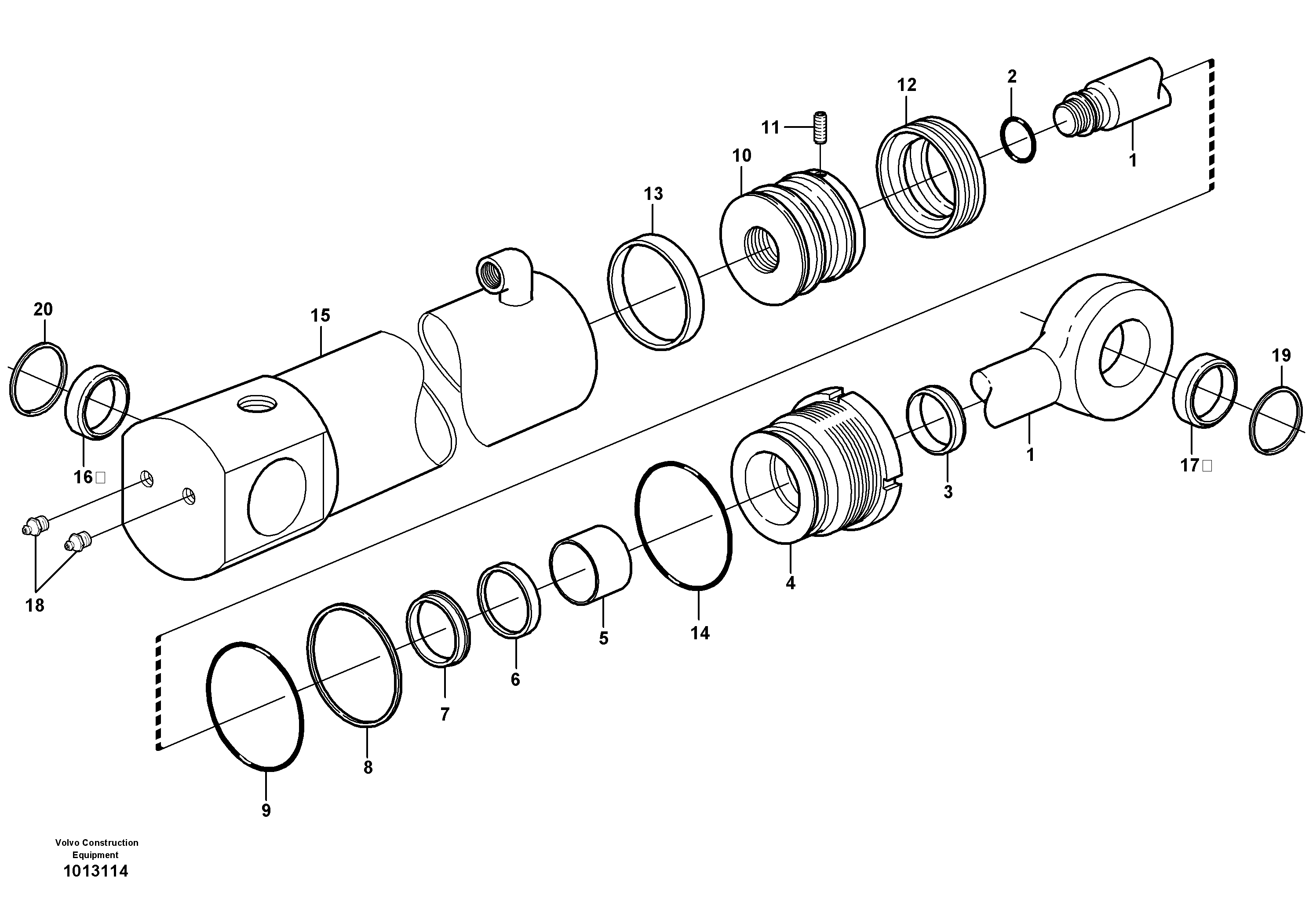 Схема запчастей Volvo BL61 - 21255 Hydraulic cylinder, tilt BL61PLUS