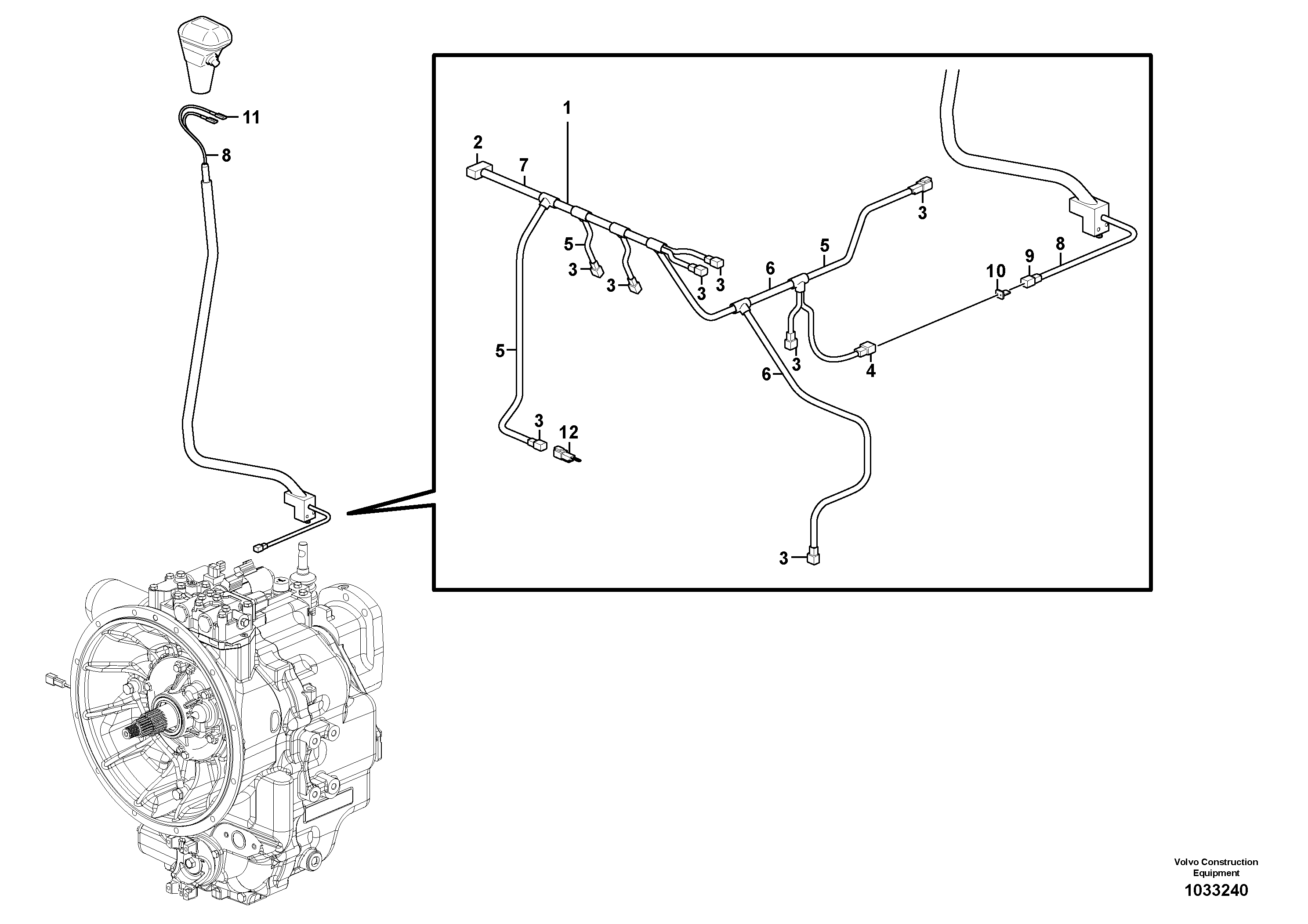 Схема запчастей Volvo BL61 - 66132 Cable harness, transmission BL61 S/N 11459 -
