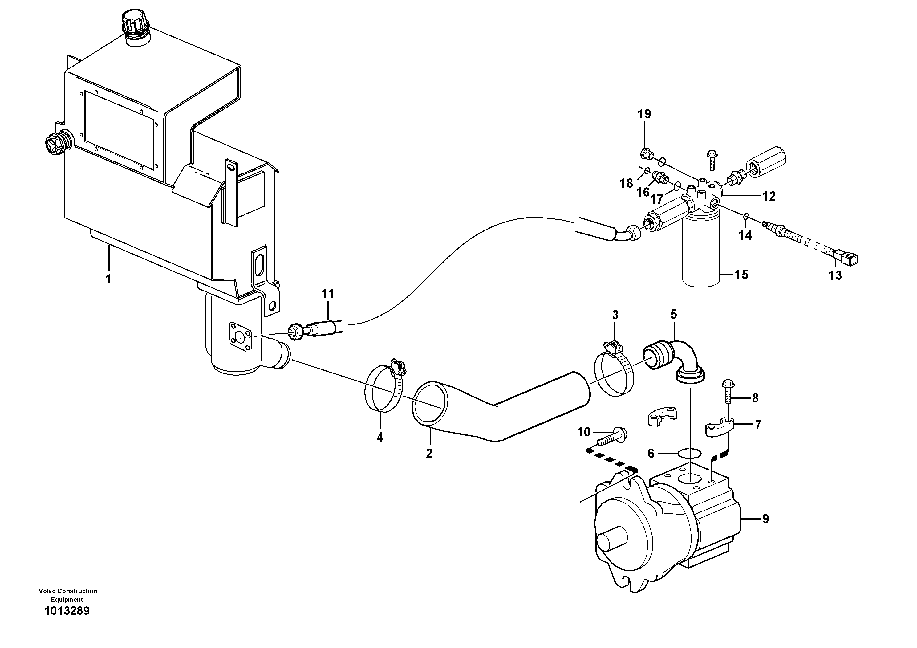 Схема запчастей Volvo BL61 - 39302 Hydraulic system, suction line, filter BL61