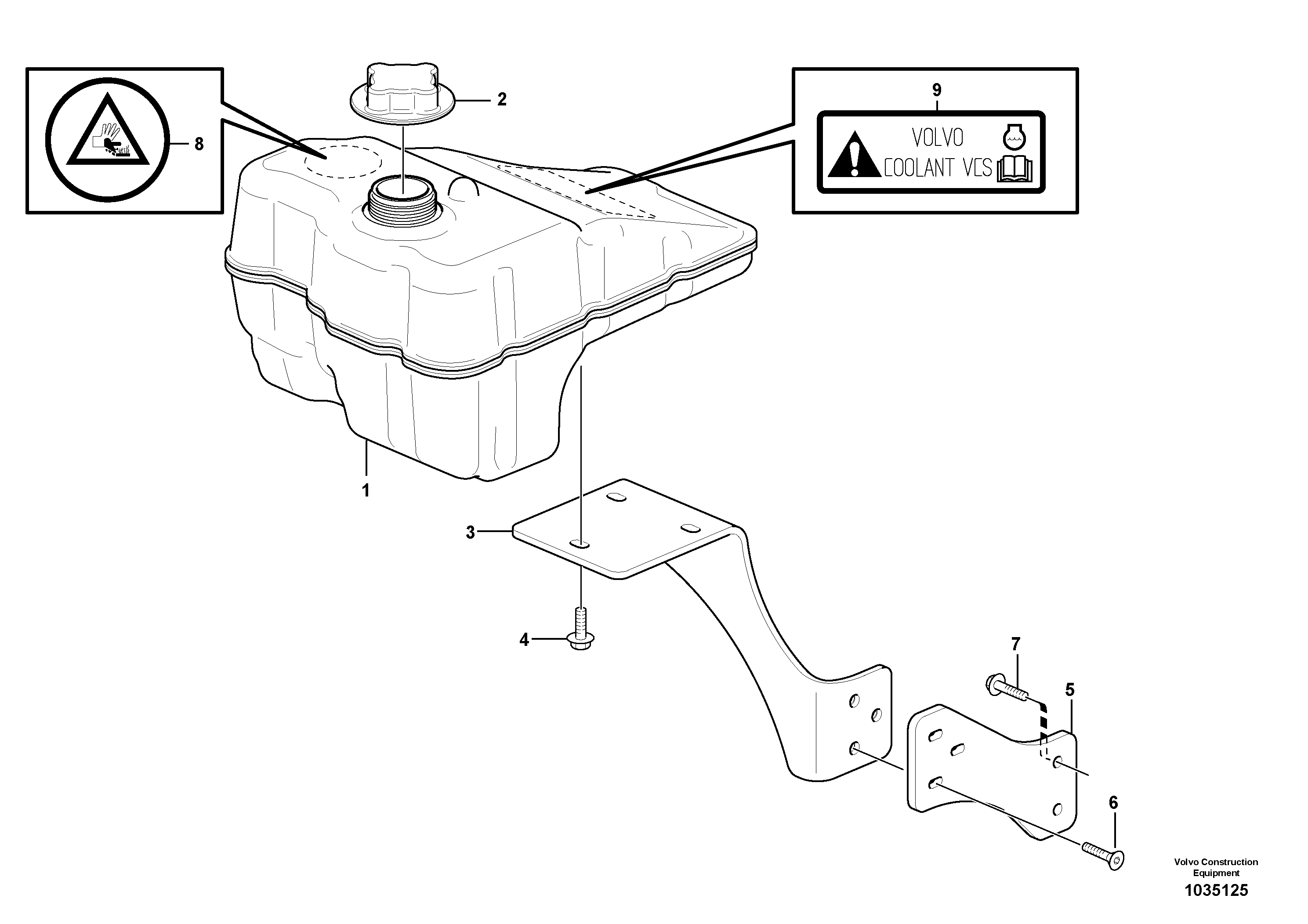 Схема запчастей Volvo BL61 - 80916 Expansion tank with fitting parts BL61PLUS S/N 10287 -