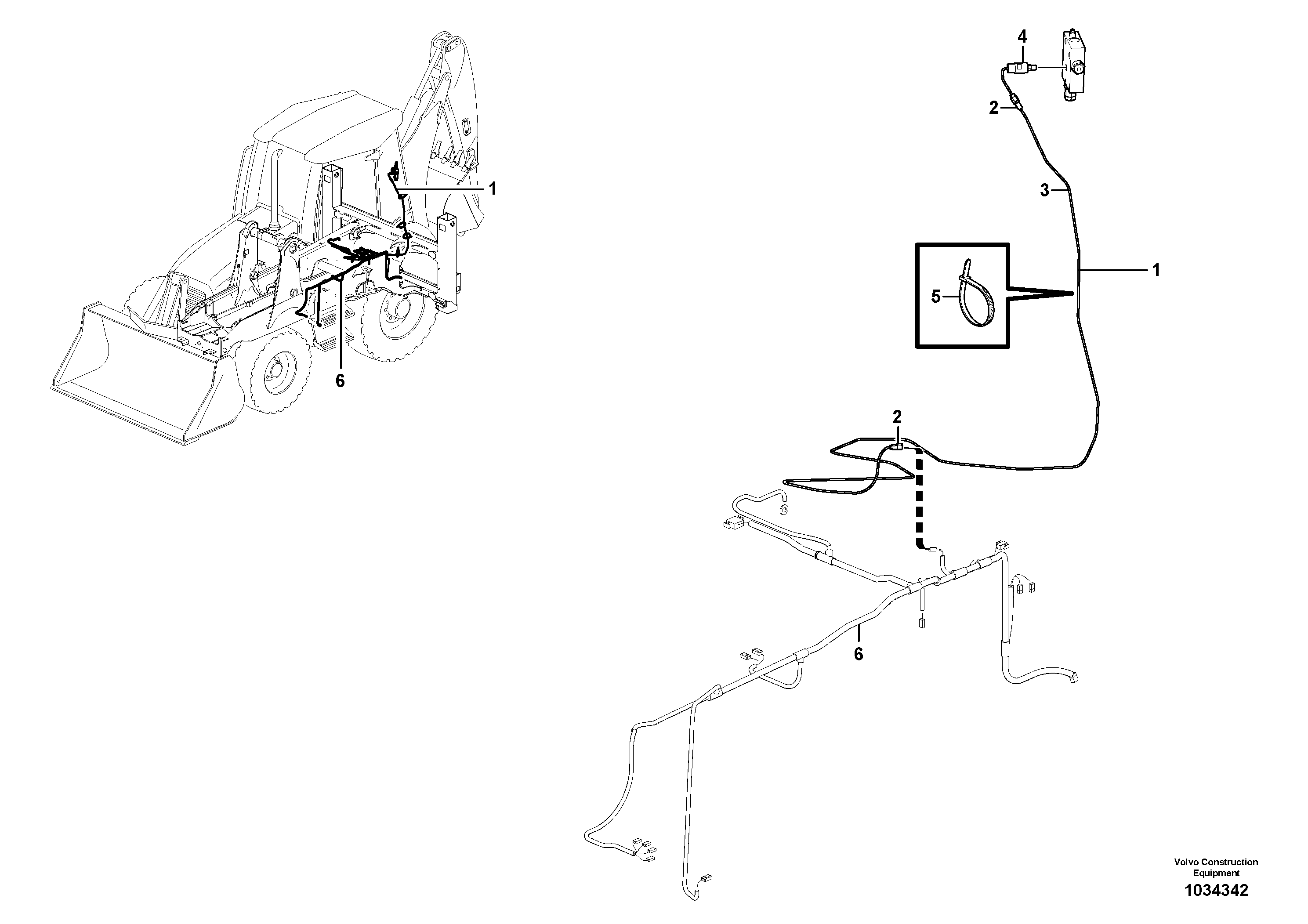 Схема запчастей Volvo BL61 - 19621 Cable harness to safety valve on boom BL61PLUS S/N 10287 -