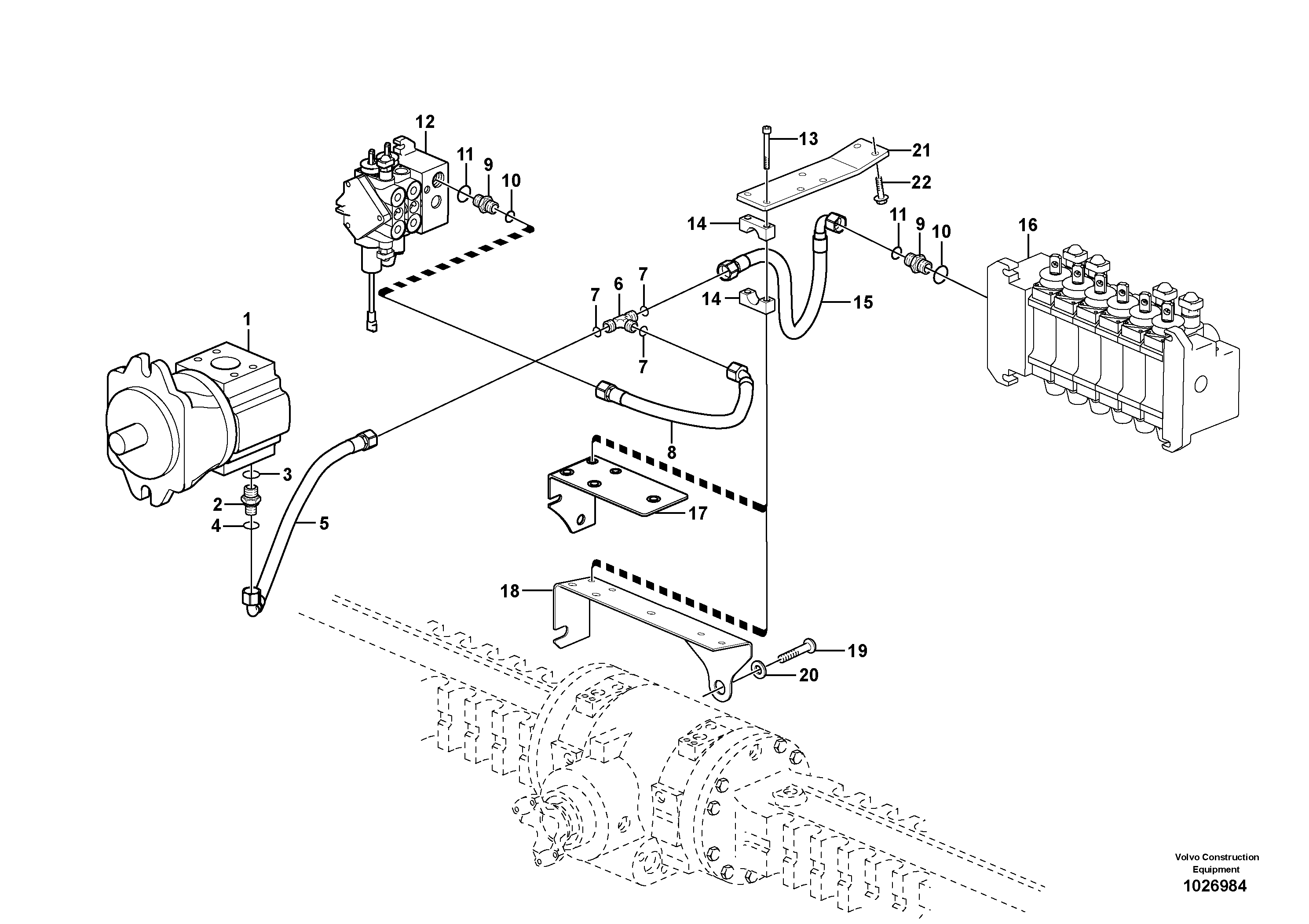 Схема запчастей Volvo BL61 - 39310 Hydraulic system, feed line BL61