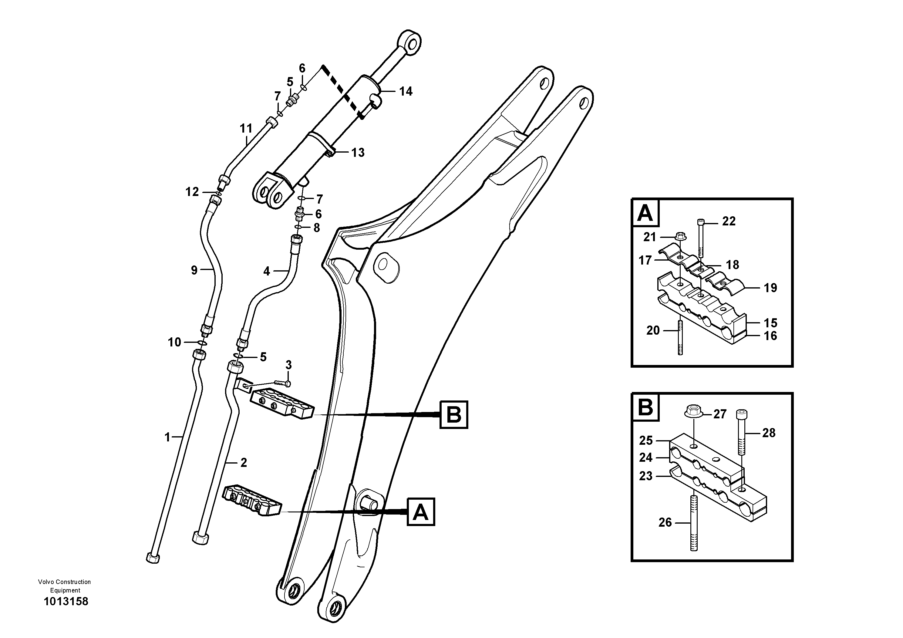 Схема запчастей Volvo BL61 - 39991 Hydraulic system dipper arm BL61