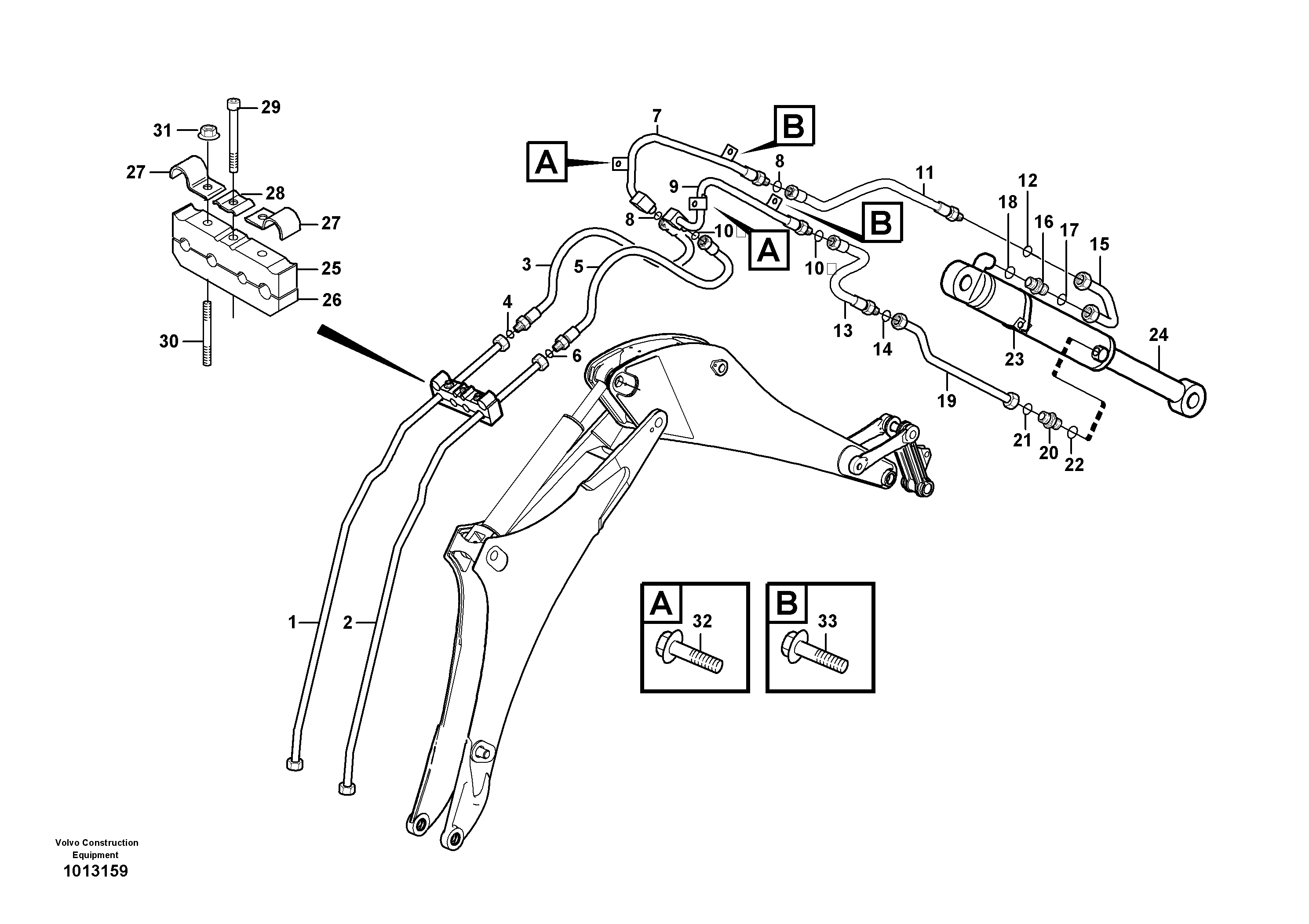 Схема запчастей Volvo BL61 - 40234 Hydraulic system, bucket BL61