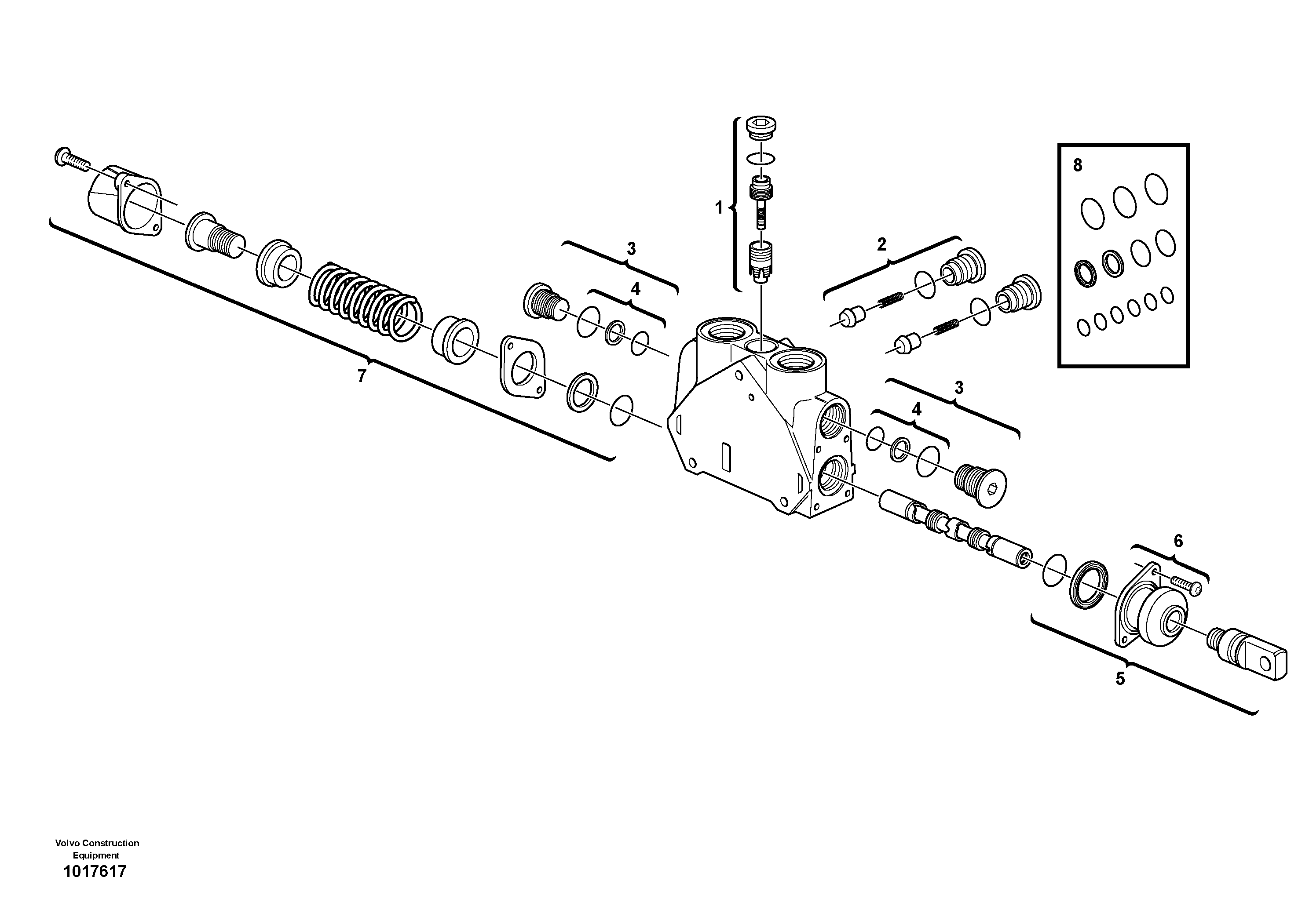Схема запчастей Volvo BL61 - 18080 Valve section BL61