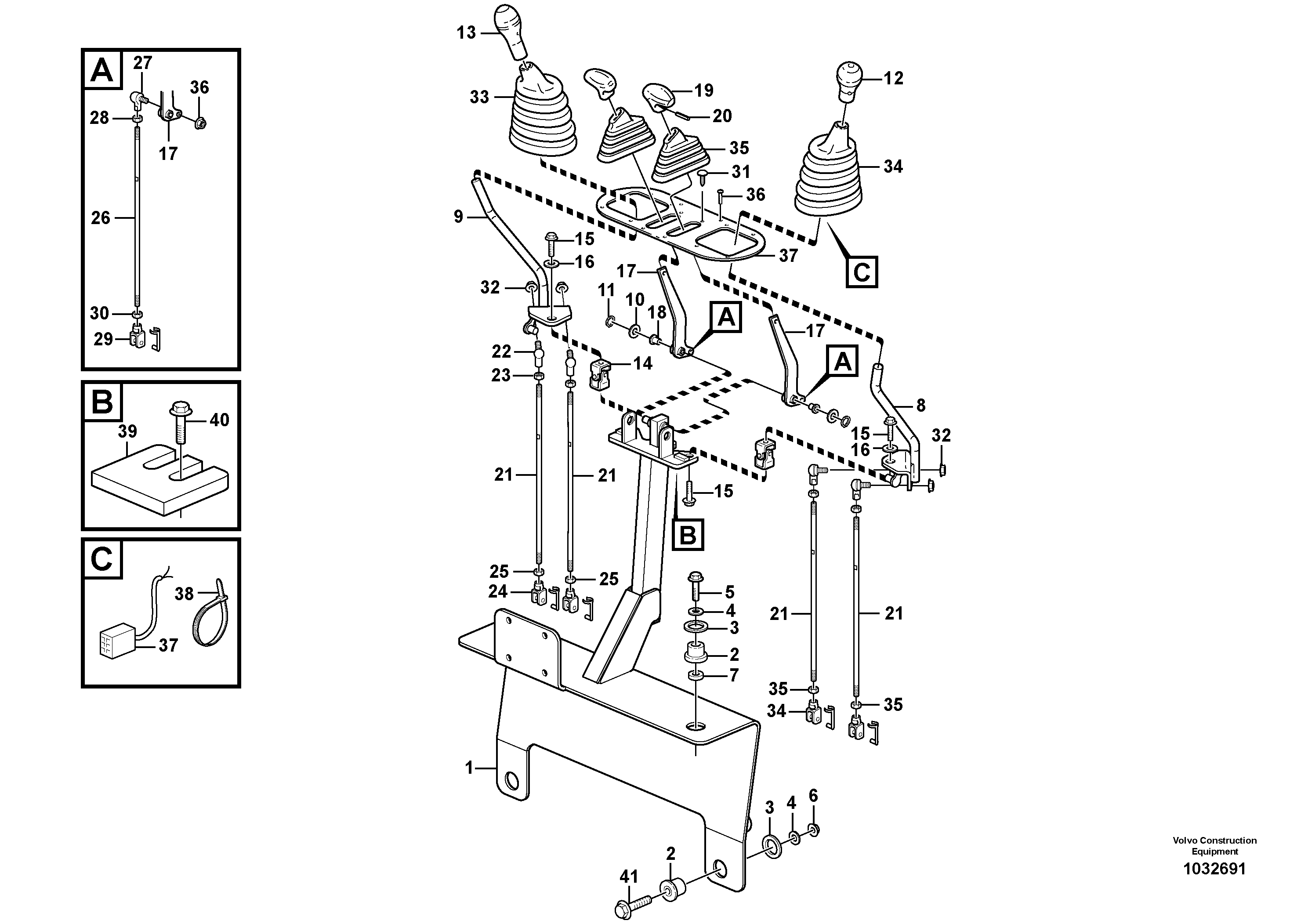 Схема запчастей Volvo BL61 - 10986 Controls BL61