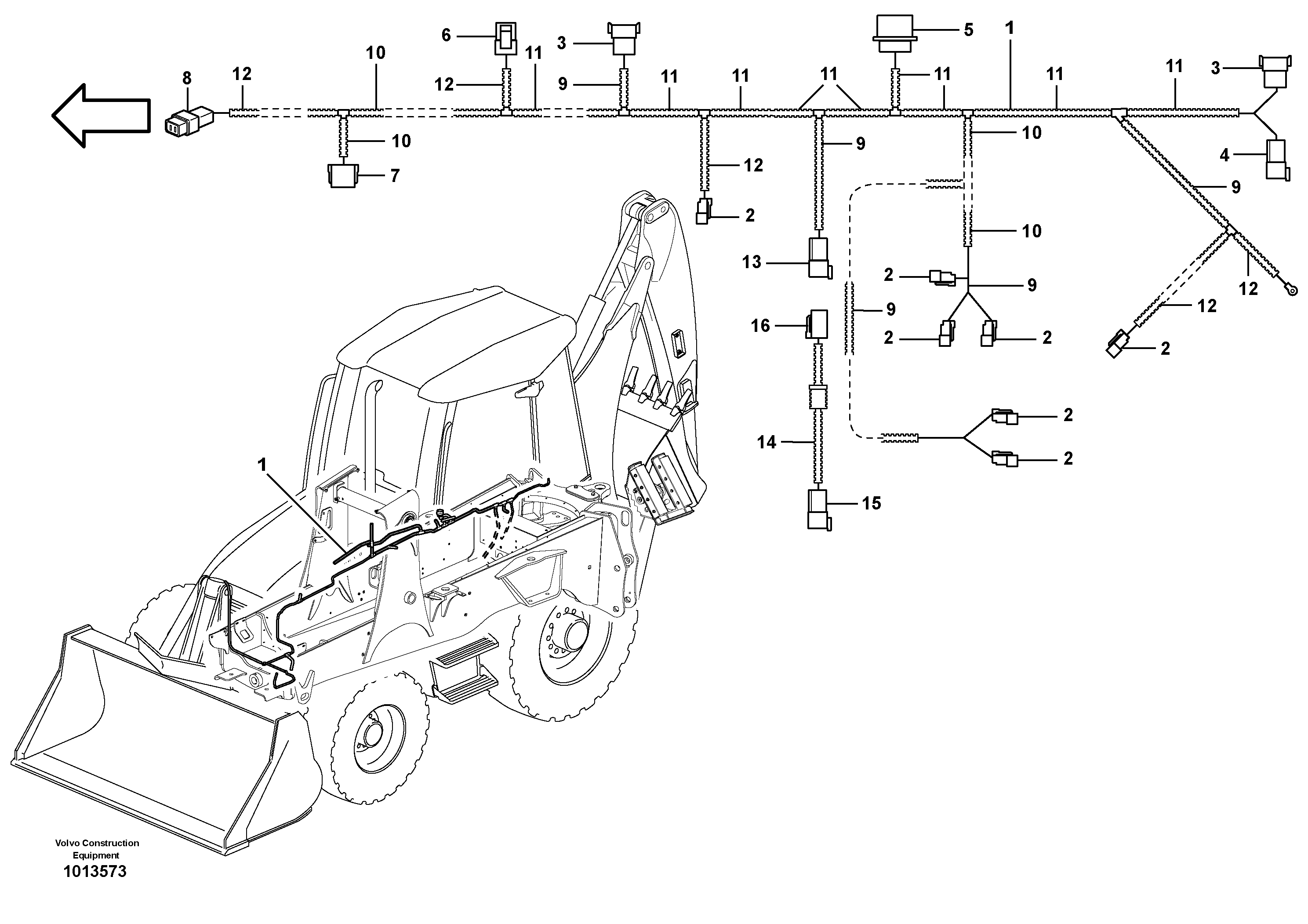 Схема запчастей Volvo BL61 - 39591 Cable harness chassis BL61PLUS