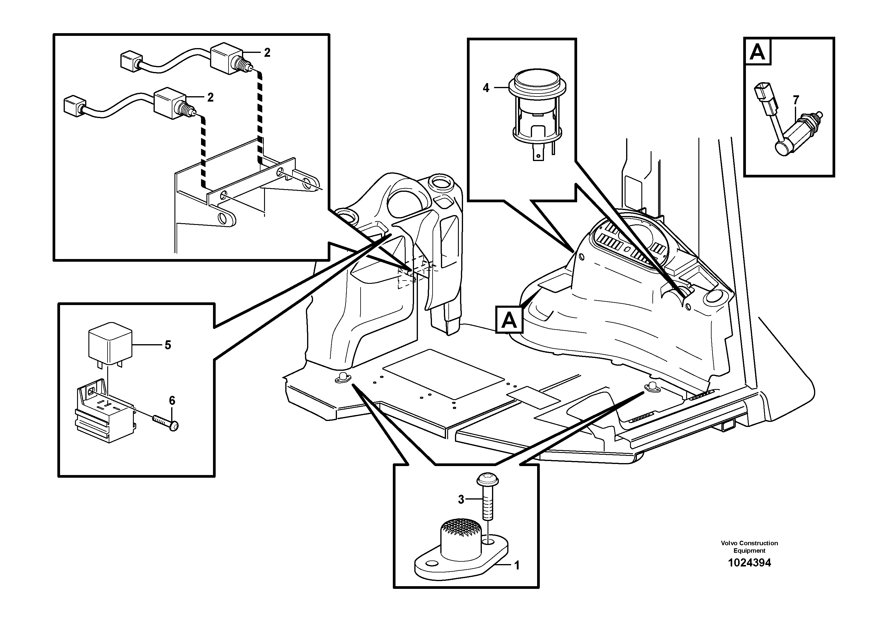 Схема запчастей Volvo BL61 - 36454 Foot switch and electric power outlet BL61PLUS