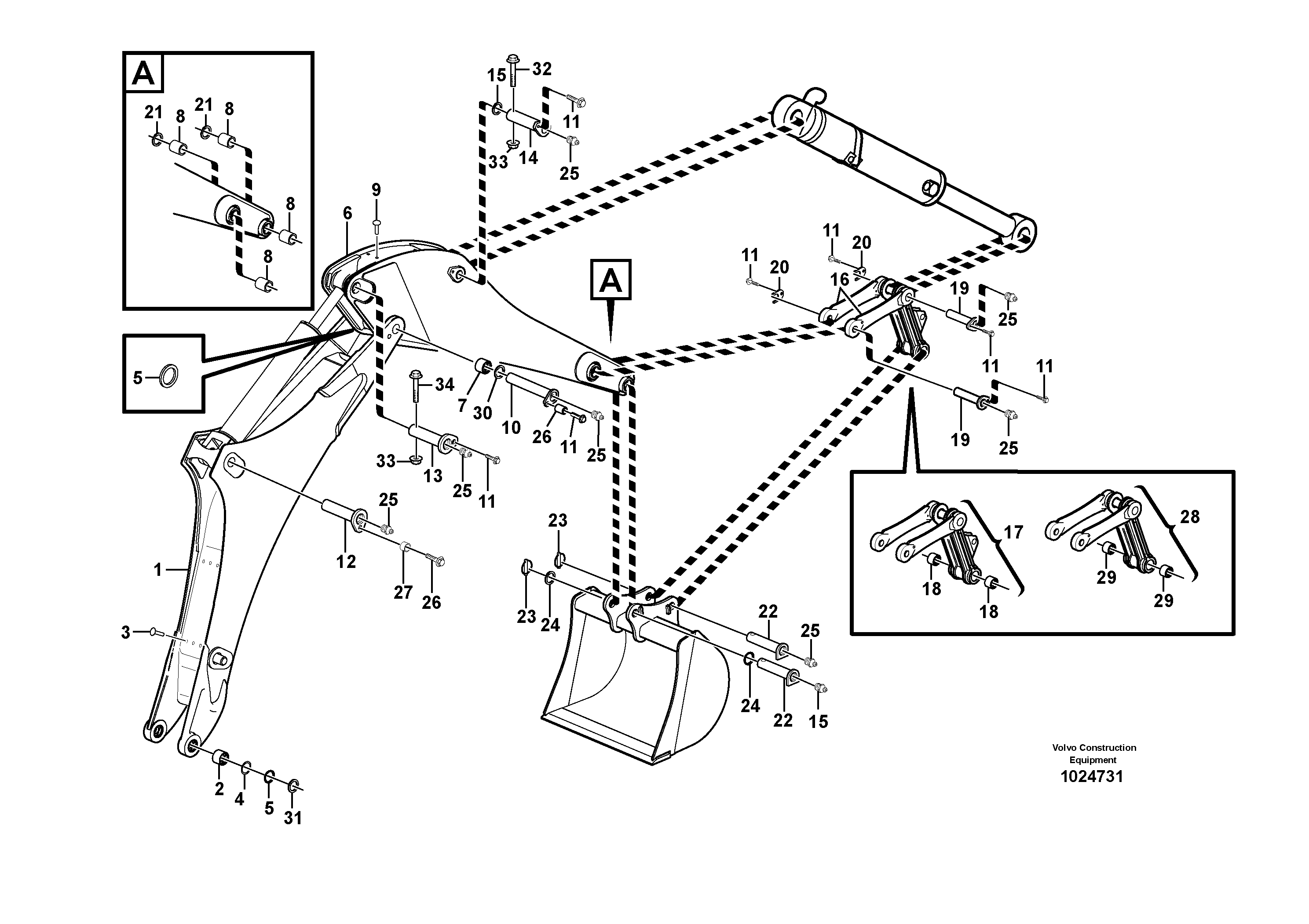 Схема запчастей Volvo BL61 - 18455 Boom and dipper arm BL61