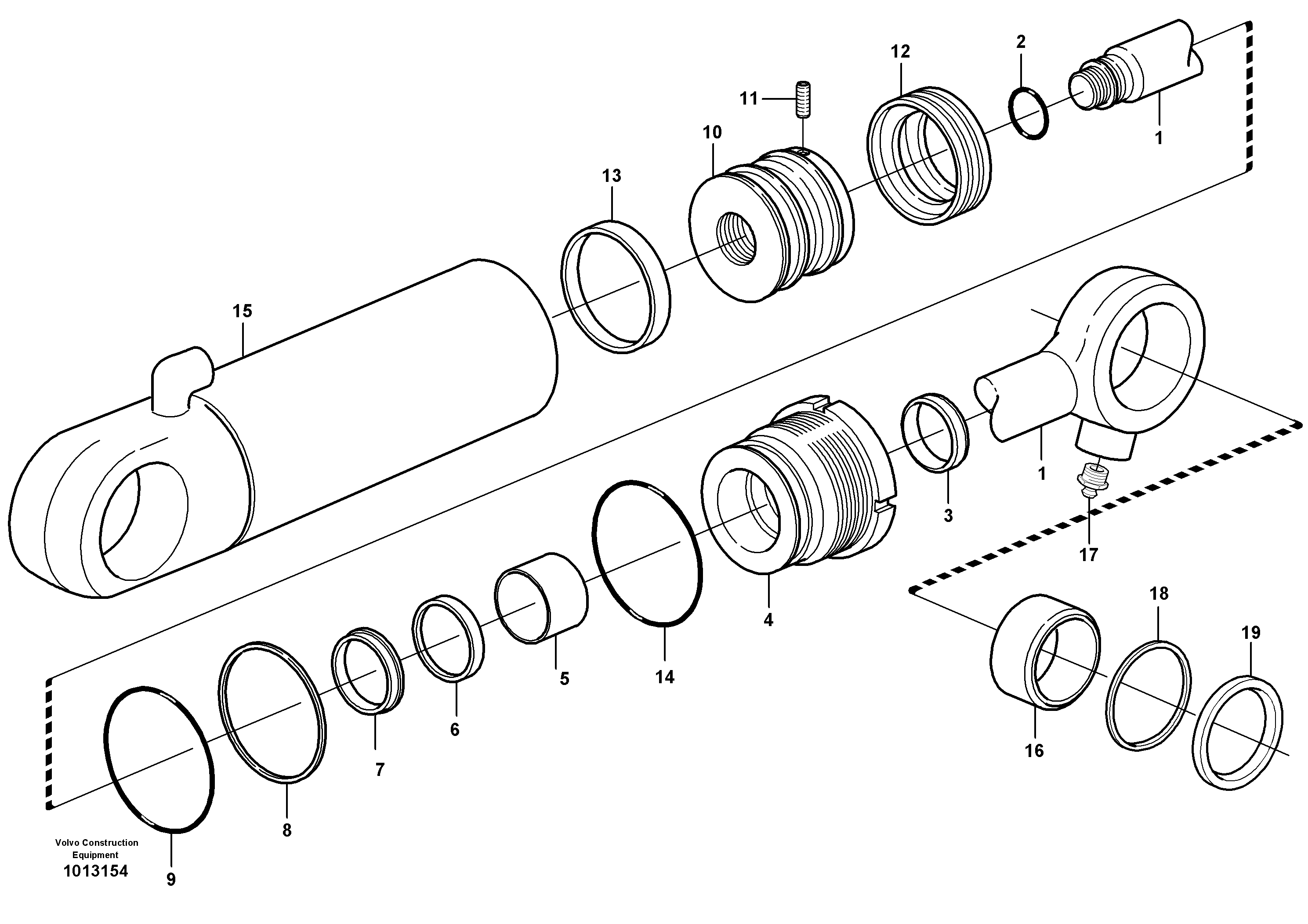 Схема запчастей Volvo BL61 - 18480 Цилиндр ковша BL61