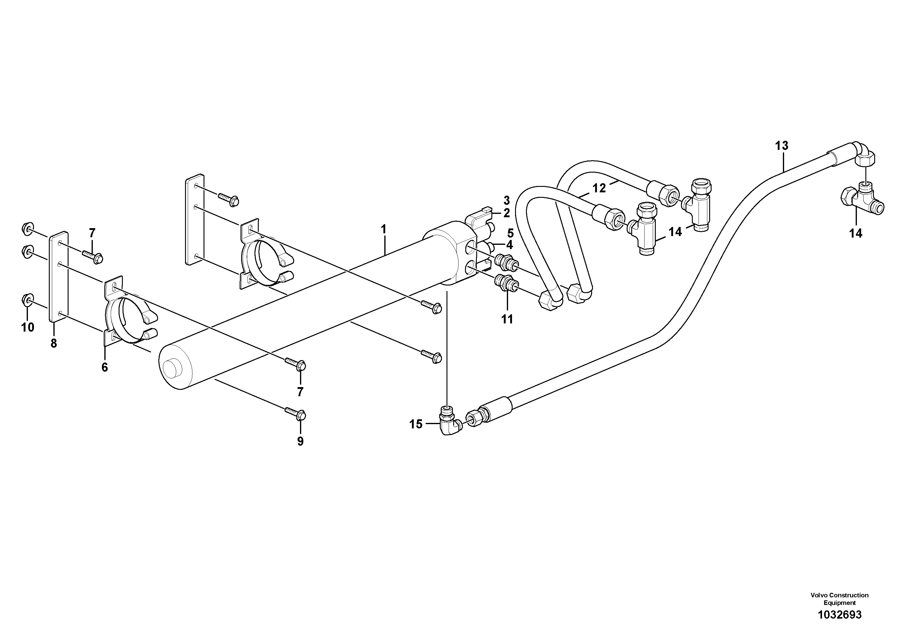 Схема запчастей Volvo BL61 - 104596 Boom suspension system BL61 S/N 11459 -