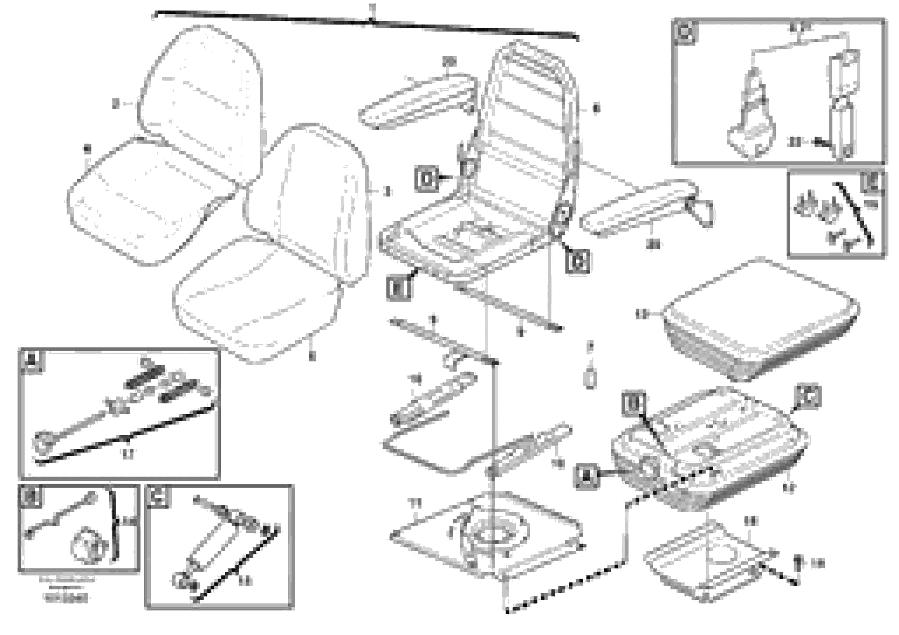 Схема запчастей Volvo BL61 - 16589 Operator seat with fitting parts BL61PLUS