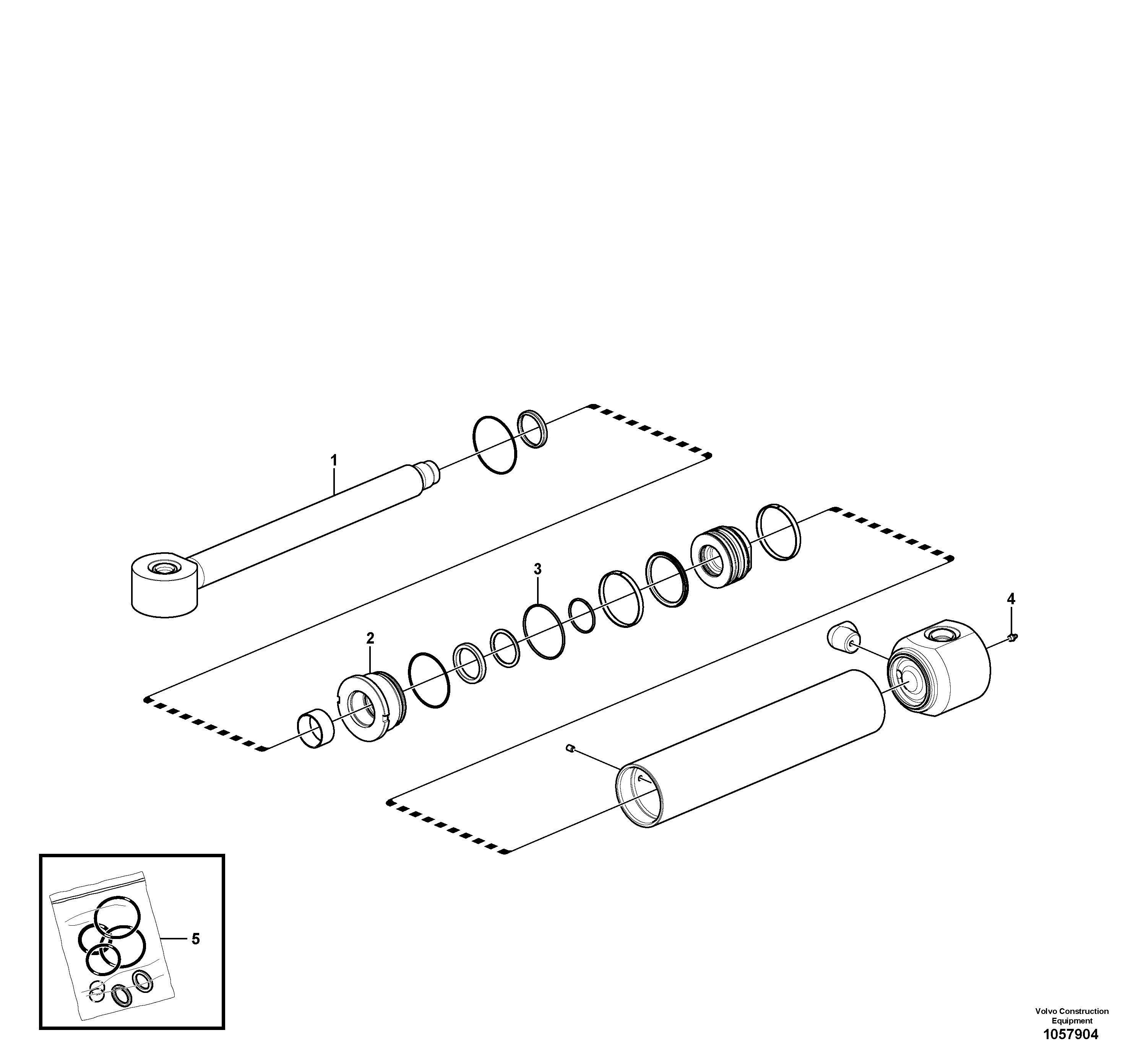 Схема запчастей Volvo BL61 - 101804 Гидроцилиндр BL61 S/N 11459 -