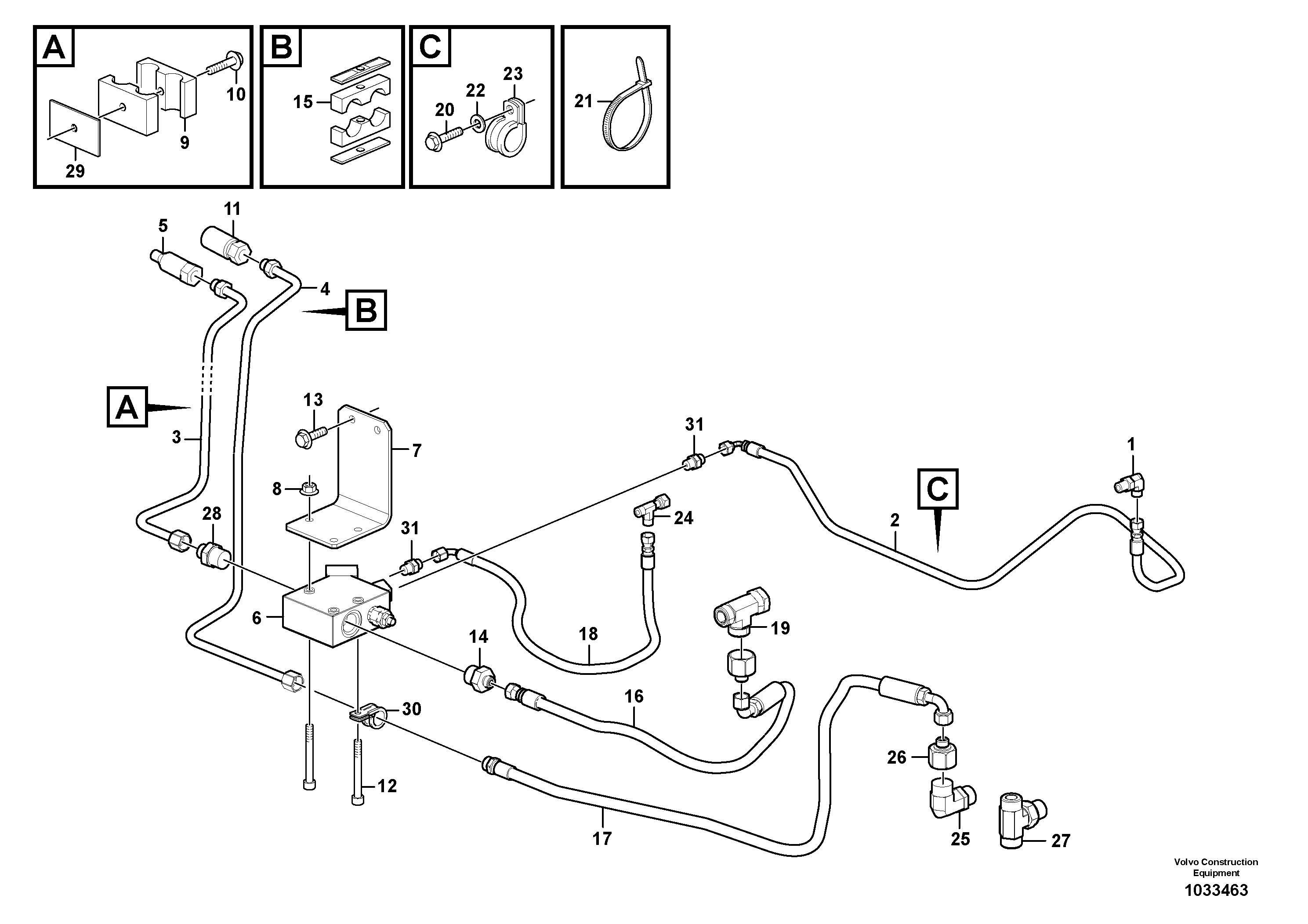 Схема запчастей Volvo BL61 - 105924 Optional hydraulic equipment BL61PLUS S/N 10287 -