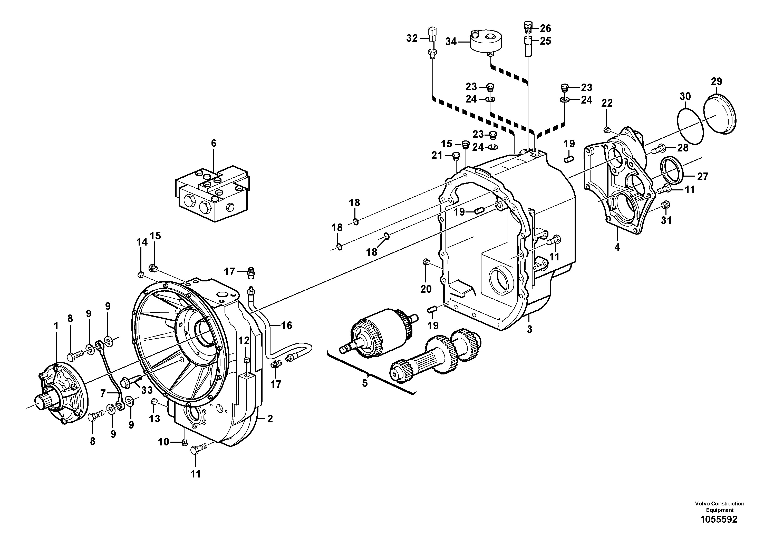 Схема запчастей Volvo BL61 - 81417 Hydraulic transmission with fitting parts BL61