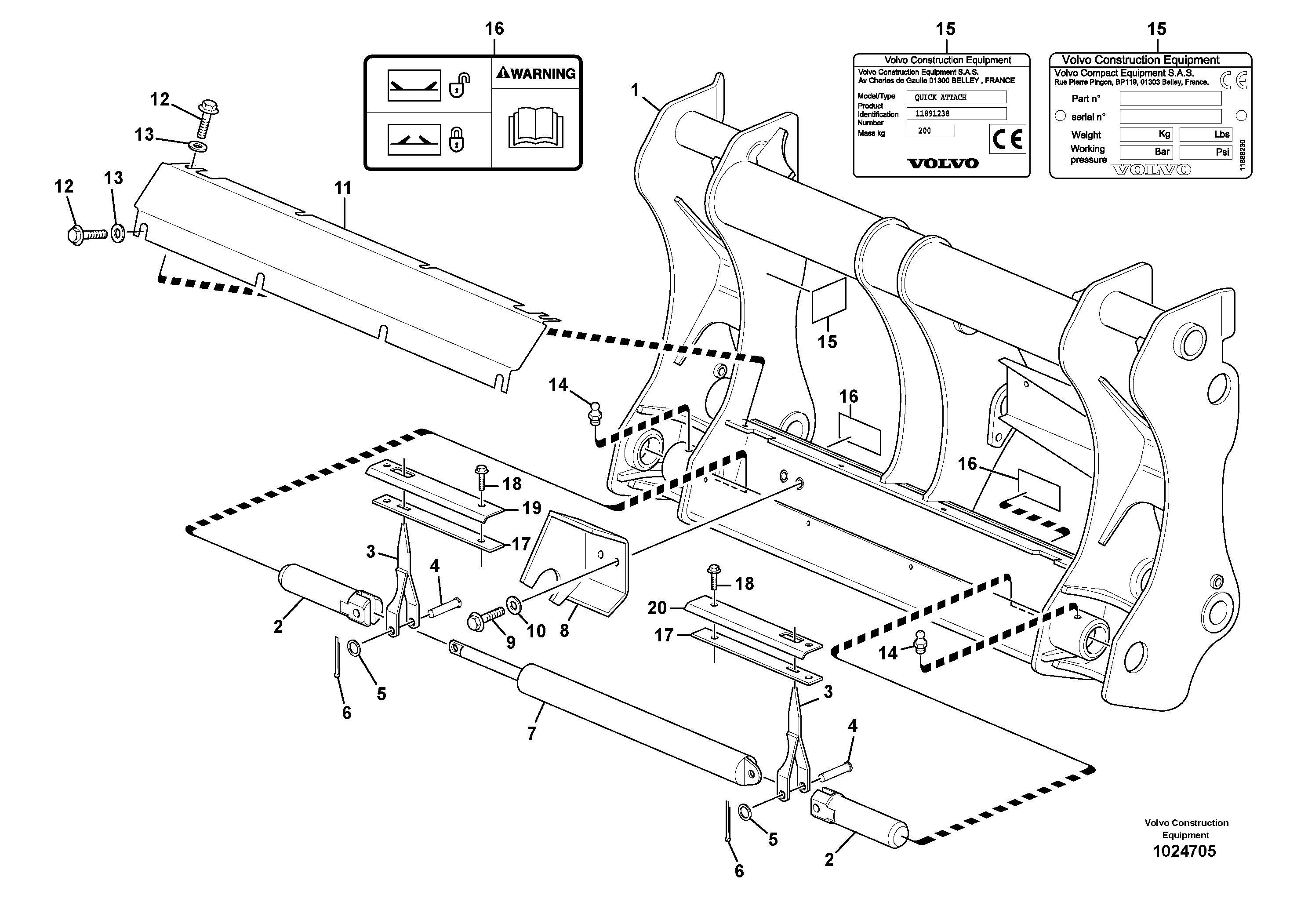 Схема запчастей Volvo BL61 - 49836 Hydraulic attachment bracket BL61PLUS S/N 10287 -