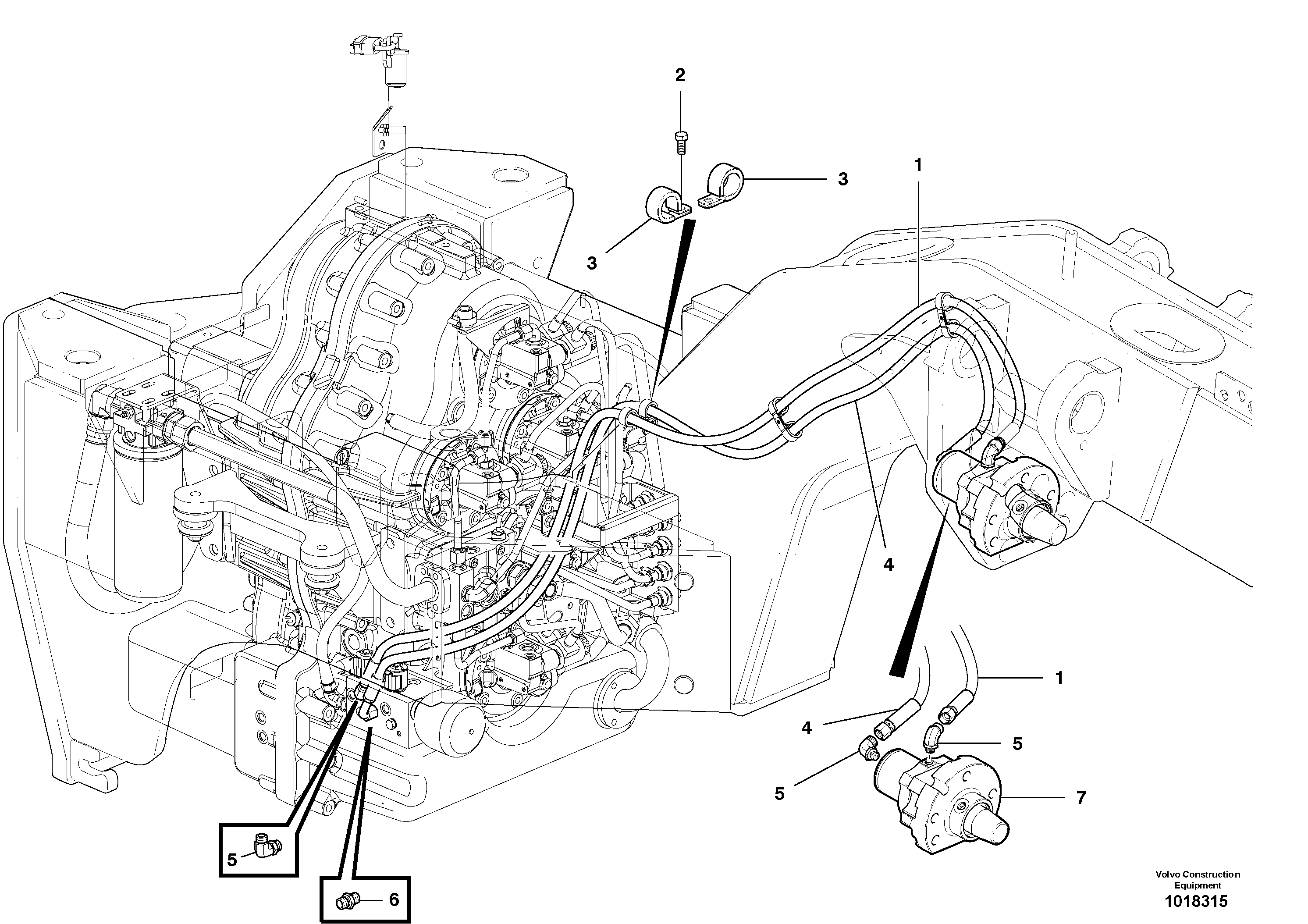Схема запчастей Volvo G900 MODELS S/N 39300 - - 5061 Lock cylinder circuit - blade lift system